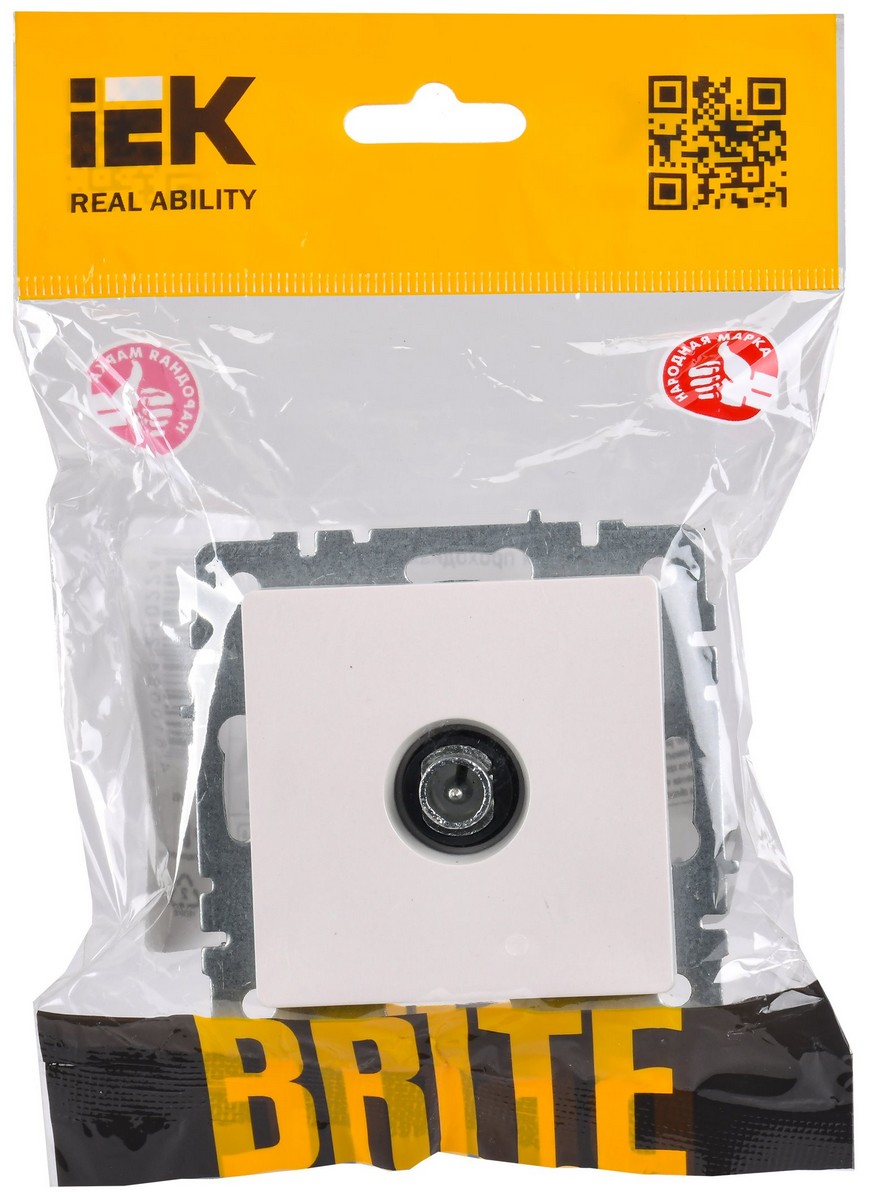 IEK Brite Жемчуг Розетка IEK BRITE TV проходная РТВ10-0-БрЖ жемчуг BR-A10-P-K36