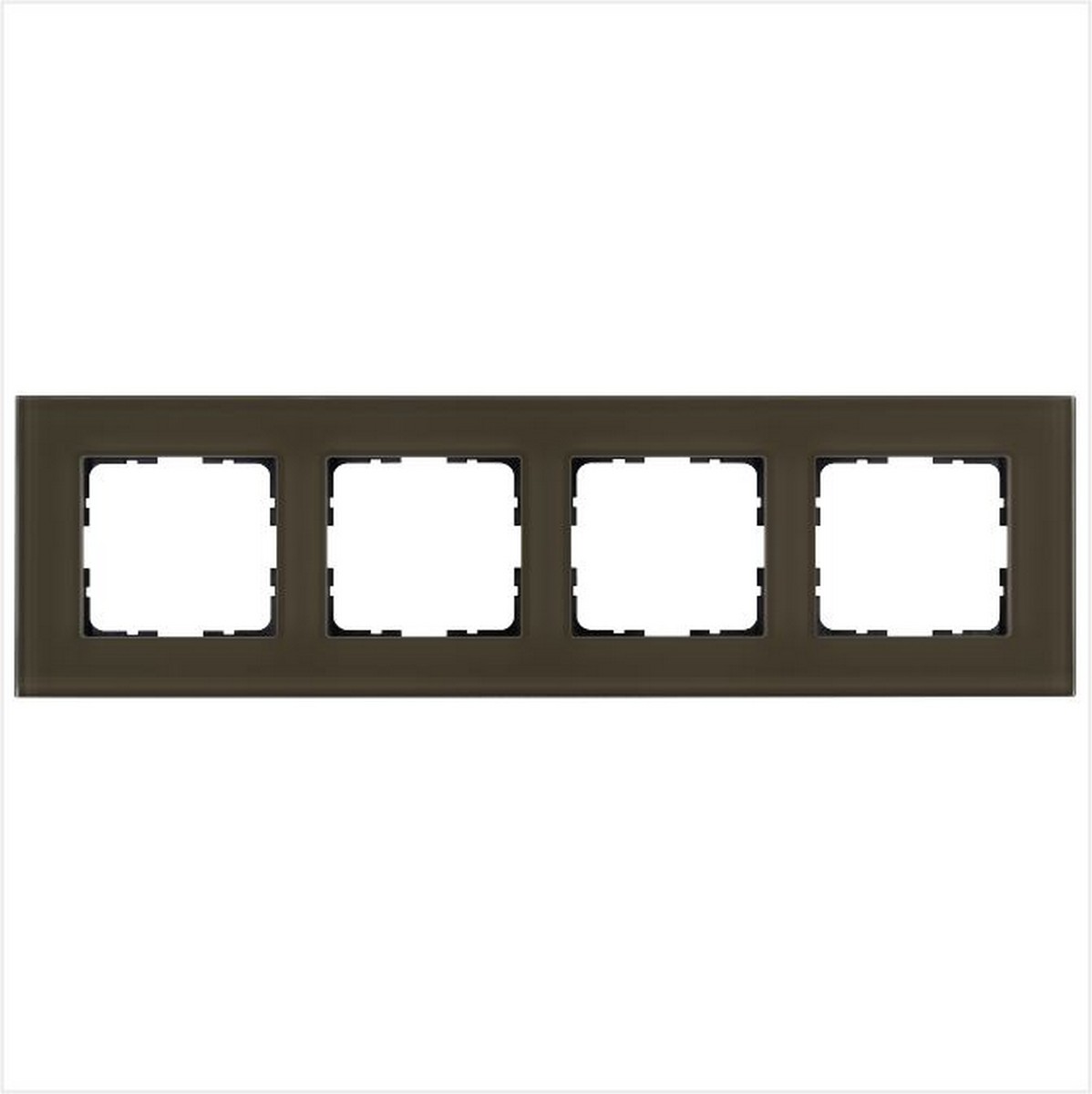 JASMART G - розетки и выключатели Рамка JASMART 4-постовая стекло Каперсовый GLASS G1004GT