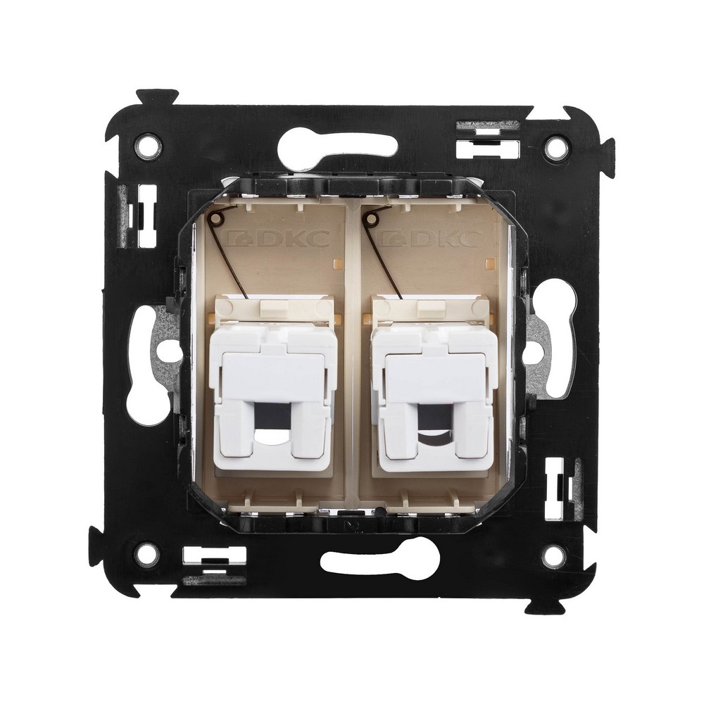 DKC Avanti механизмы Ванильная дымка Телефонная розетка DKC Avanti RJ-12 в стену двойная "Ванильная дымка" 4405314