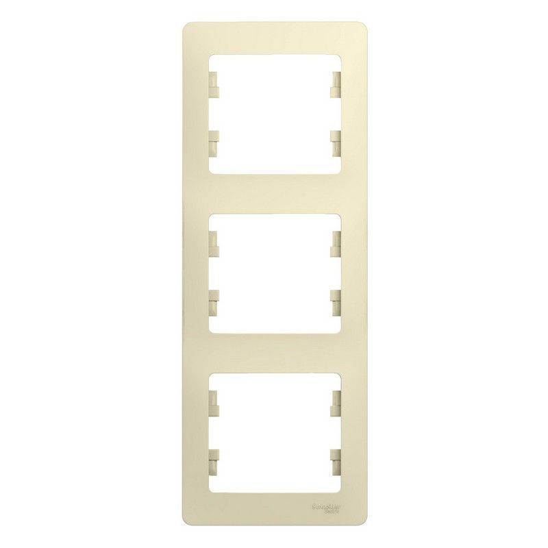 Glossa Бежевый Рамка Systeme Electric Glossa Бежевый 3-я, вертикальная GSL000207