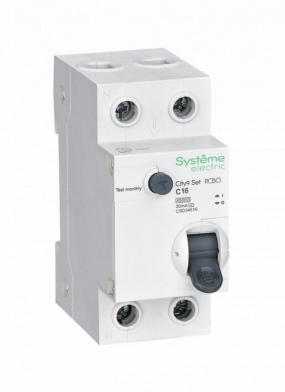 Schneider Electric Дифференциальный автомат SE City9 Set (АВДТ) 1P+N С 16А 4.5kA 30мА Тип-AС 230В C9D34616