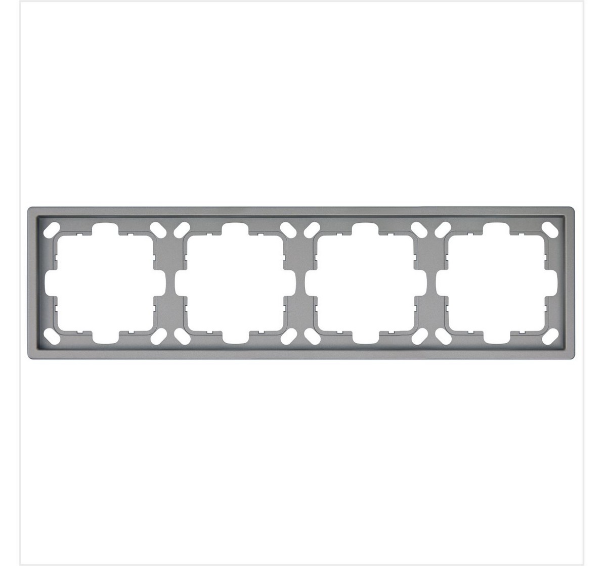 JASMART FD - розетки и выключатели Рамка JASMART FD 4-постовая Никель 1004NI