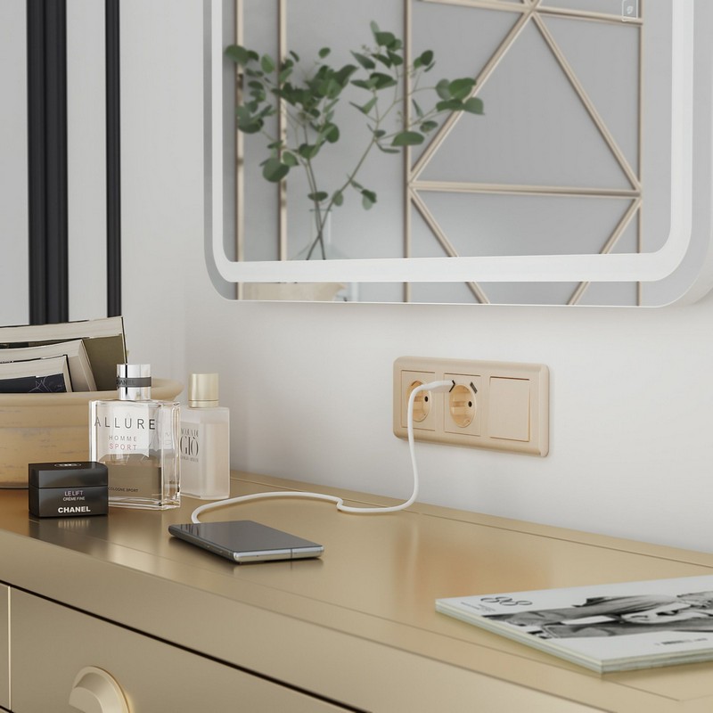 Werkel Шампань рифленный механизмы Розетка электрическая Werkel с заземлением и шторками (шампань рифленый) W1171110