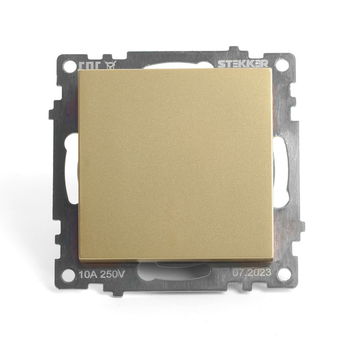 Катрин - Розетки и выключатели Stekker Выключатель 1-клавишный STEKKER GLS10-7103-08 250V 10А Катрин золото 49213