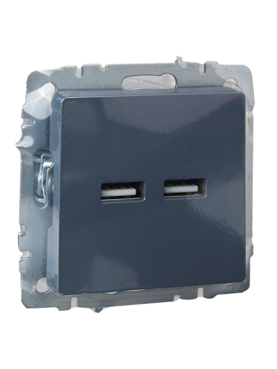 IEK Brite Маренго Розетка IEK BRITE USB A+A 3,1А РЮ10-1-БрМ маренго BR-U21-D31-K35