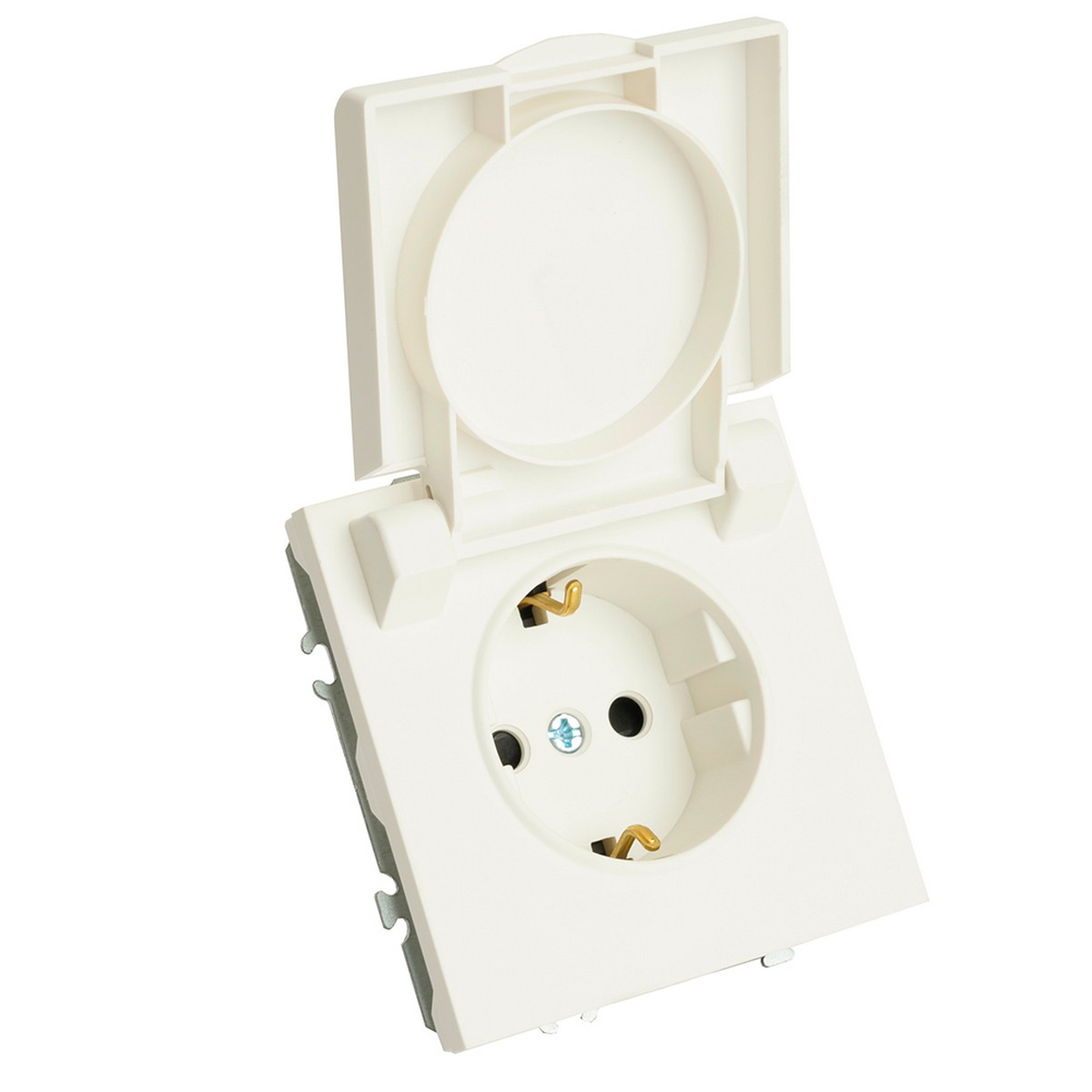 Эмили - Розетки и выключатели Stekker Розетка 1-ая с крышкой с защ. штор с/з STEKKER Эмили RST16-5112-01 белый фарфор soft touch 49881