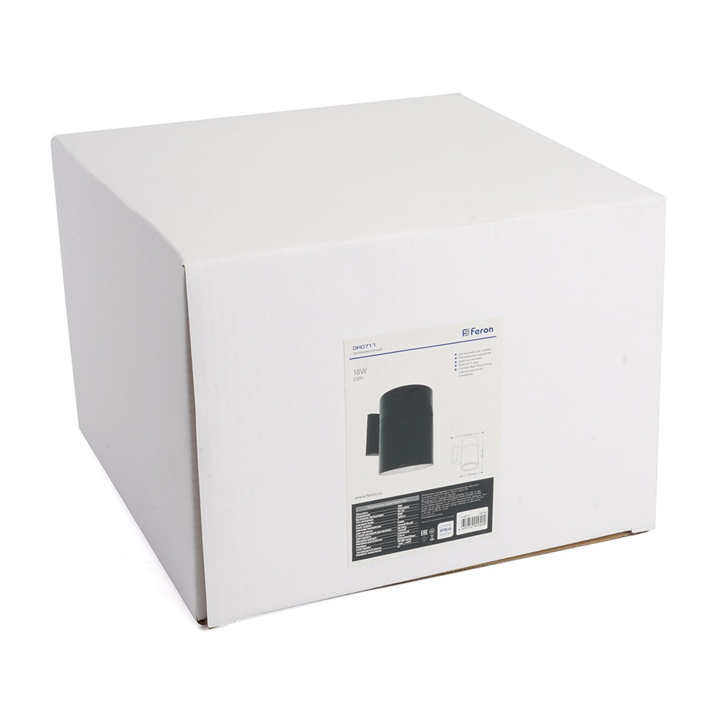 Уличные настенные светильники Светильник уличный светодиодный Feron DH0711 18W 1500Lm 2700K черный 48357 