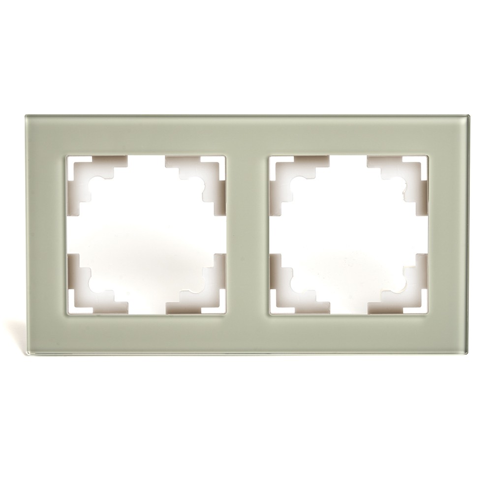 Катрин - Розетки и выключатели Stekker Рамка 2-местная стекло STEKKER GFR00-7002-07 серия Катрин дымчатый 49033