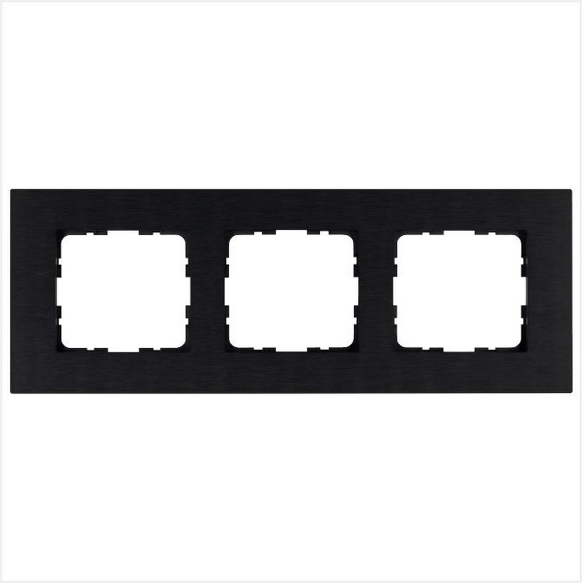 JASMART G - розетки и выключатели Рамка JASMART 3-постовая алюминий Black METAL G1003AB