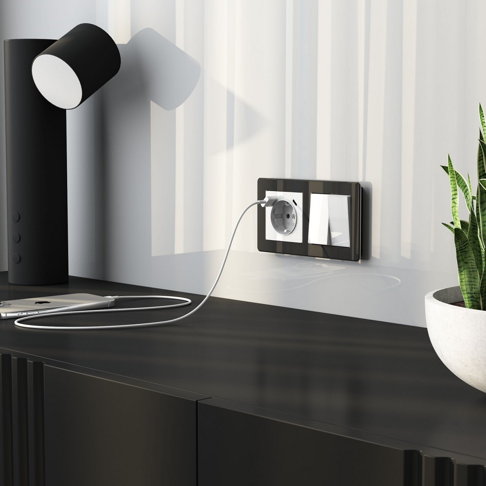 Werkel белый акрил Выключатель Werkel двухклавишный проходной (белый акрил) W11220410