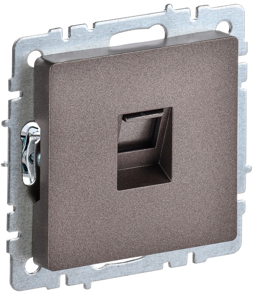 IEK Brite Бронза Розетка компьютерная IEK BRITE BASE Темн.бронза RJ45 кат.6 РК11-БрТБ BR-K10-2-K45