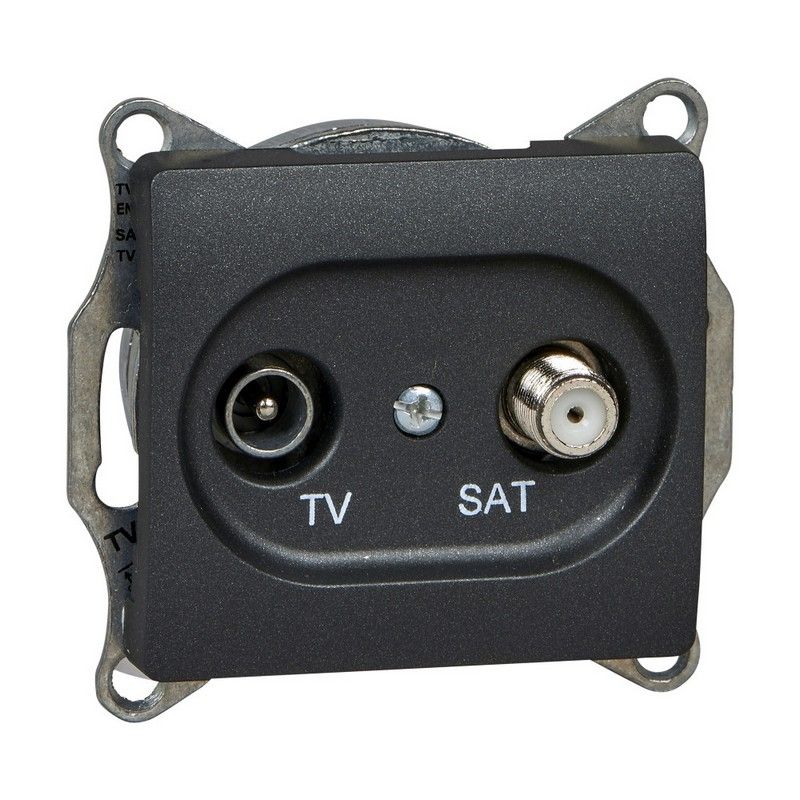 Glossa Антрацит Розетка TV-SAT Systeme Electric Glossa Антрацит оконечная 1DB механизм GSL000797