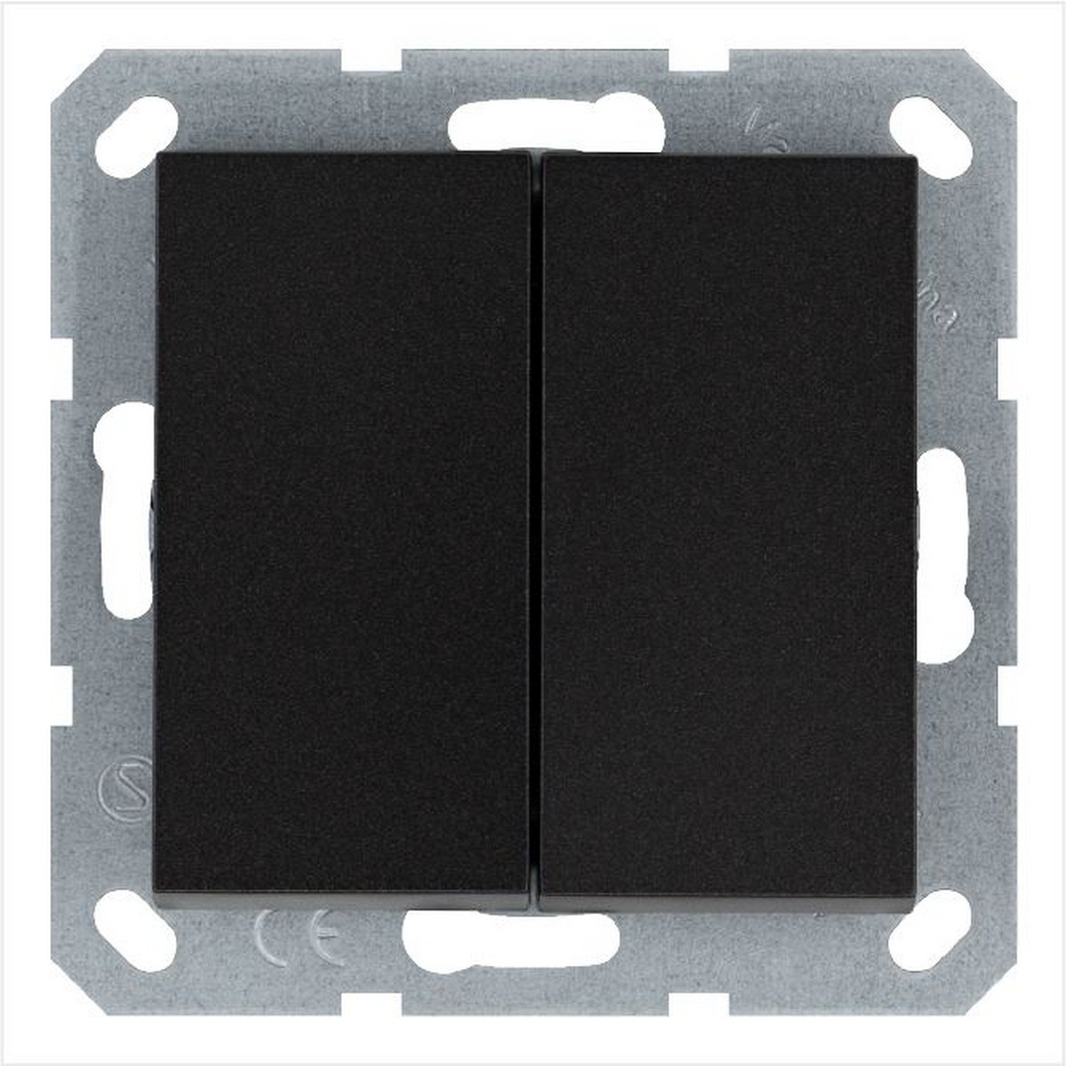 JASMART G - розетки и выключатели Выключатель JASMART двухклавишный Антрацит G3023B