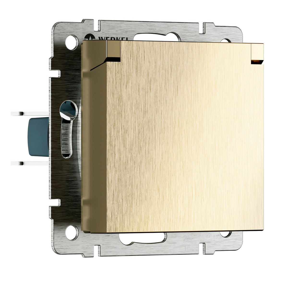 Werkel Шампань рифленный механизмы Розетка Werkel влагозащ. с зазем. с защит. крышкой и шторками N (шампань рифленый) W1171210