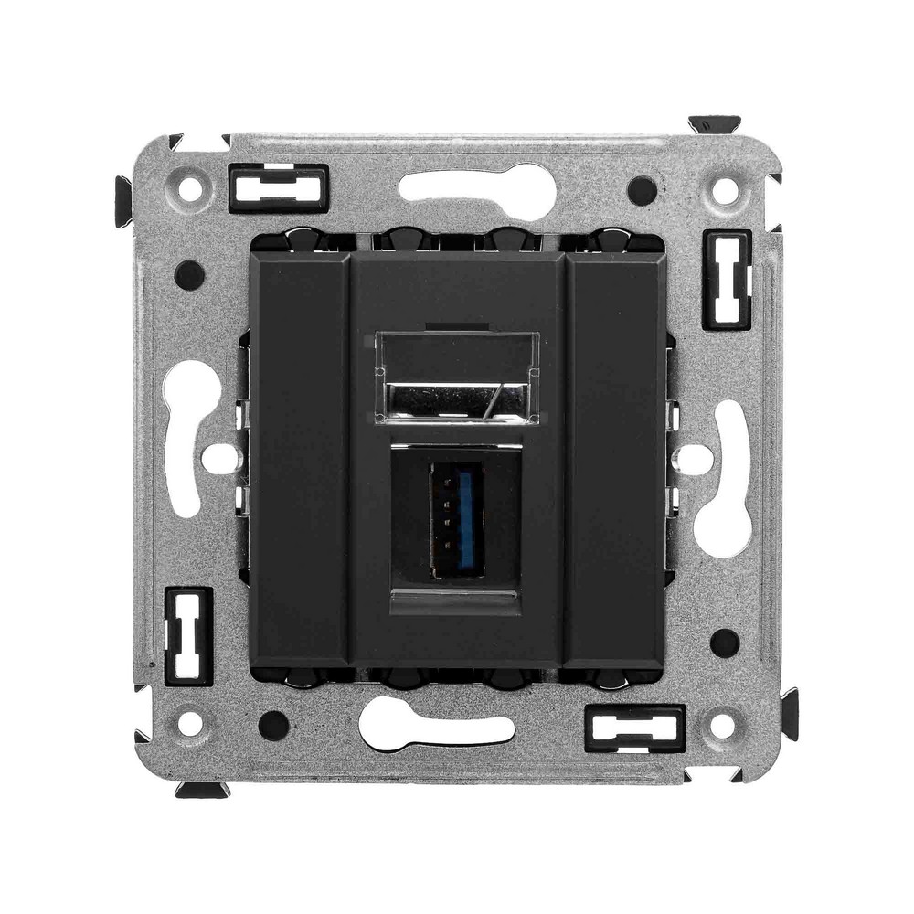 DKC Avanti механизмы Черный матовый Розетка USB 3.0 DKC Avanti одинарная в стену тип А-А "Черный матовый" 4412303