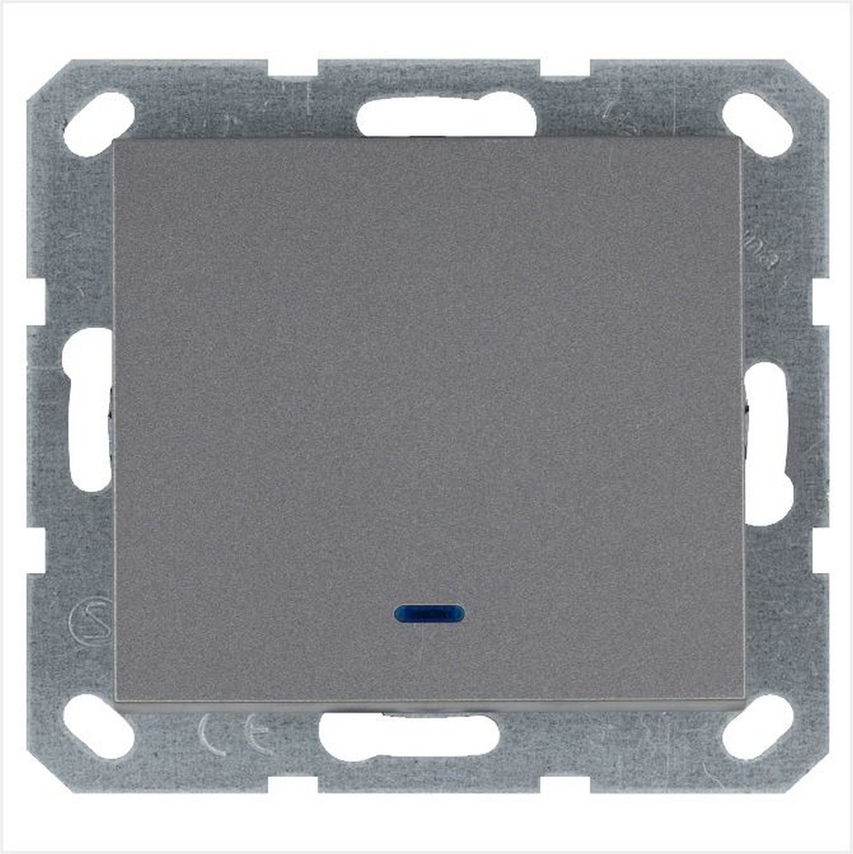 JASMART G - розетки и выключатели Выключатель одноклавишный JASMART со светодиодом Алюминий G3011NS