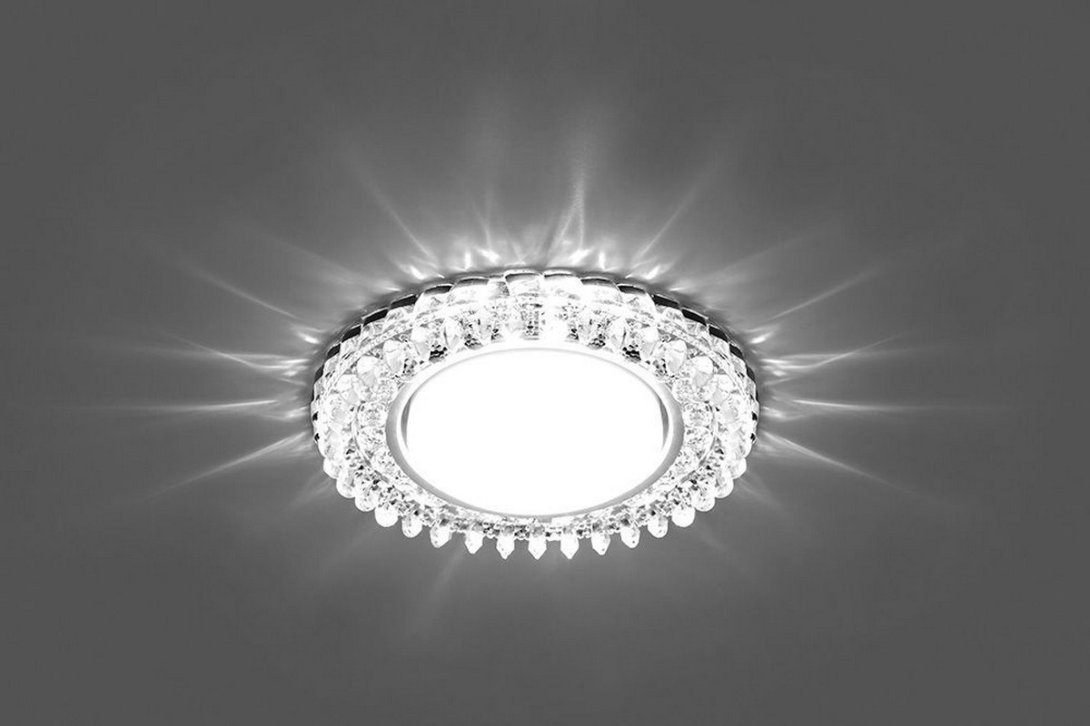 Встраиваемые светодиодные светильники Светильник встраиваемый Feron CD4027 с белой LED подсветкой GX53 прозрачный 29541 