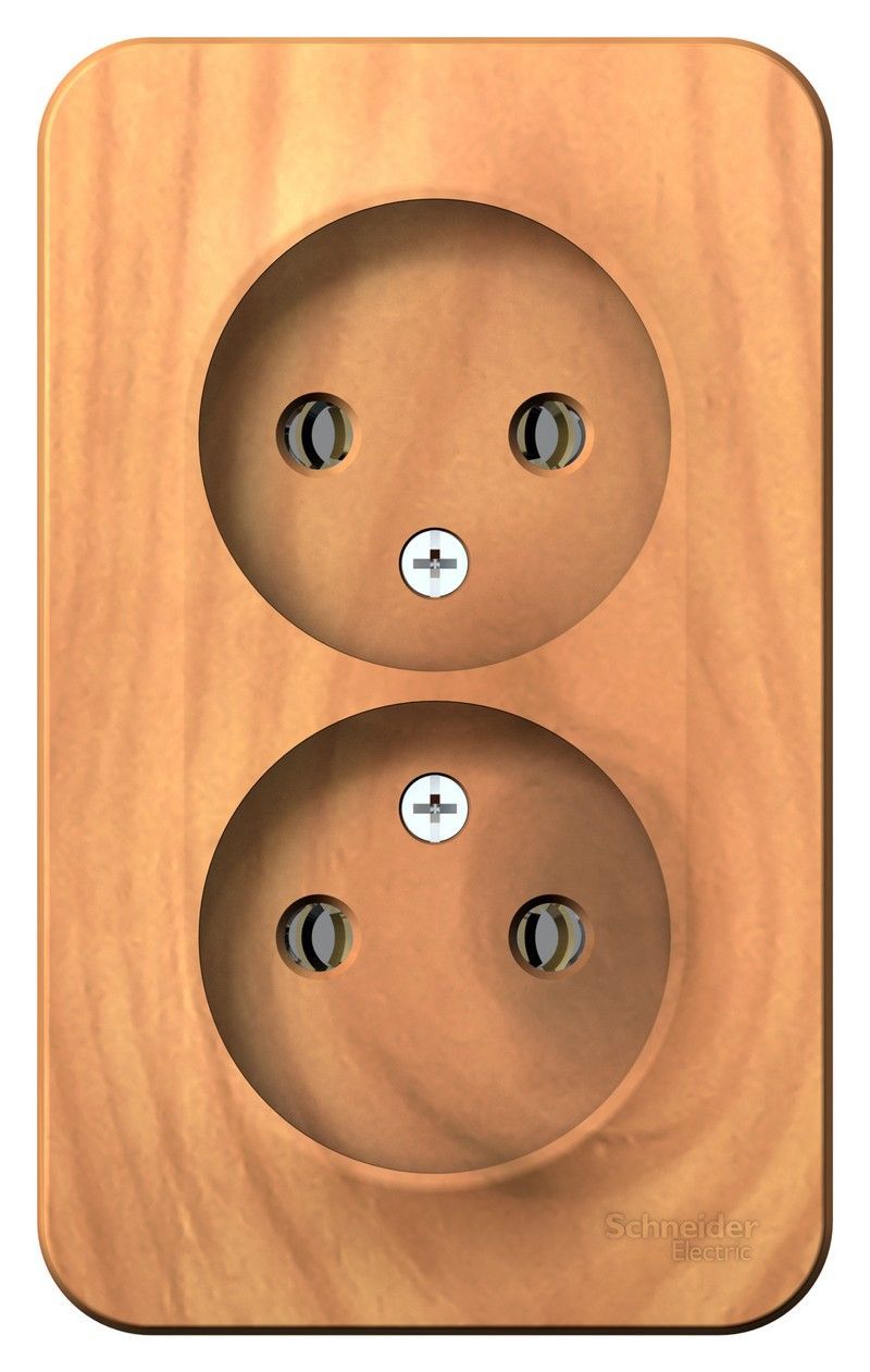 Blanca ясень розетки и выключатели Розетка SE Blanca 2-ая Ясень наружный б/з без шторок BLNRA000205