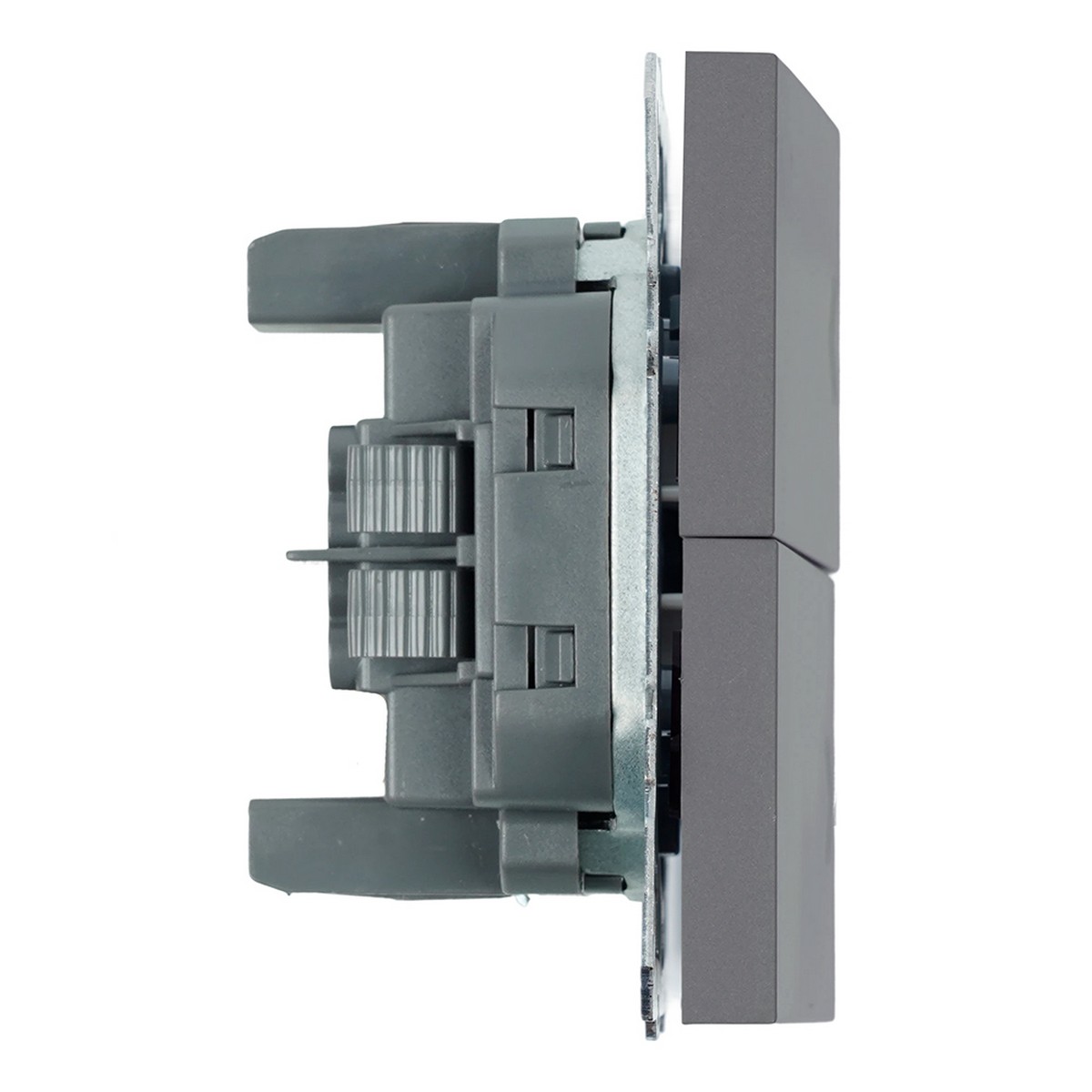 Эмили - Розетки и выключатели Stekker Переключатель 1-клавишный STEKKER Эмили RSW10-5105-10ZK платиново-серый soft touch 50240