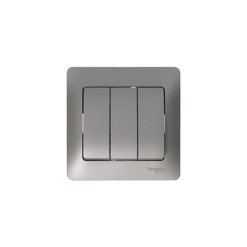Glossa Платина Выключатель 3-клавишный Systeme Electric Glossa Платина GSL001231