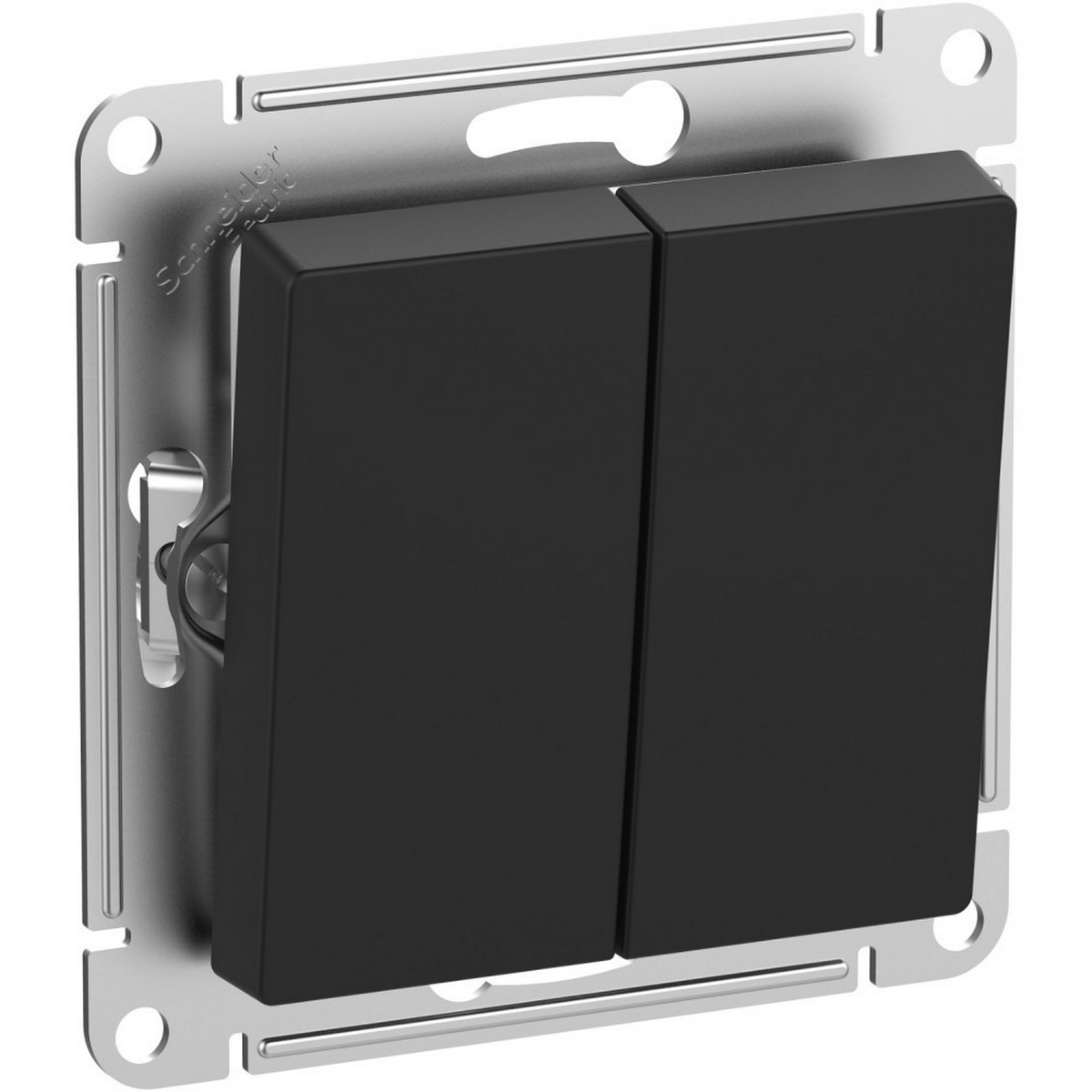 AtlasDesign Карбон Выключатель Systeme Electric AtlasDesign Aqua Карбон 2-клавишный IP44 10АХ механизм ATN441051