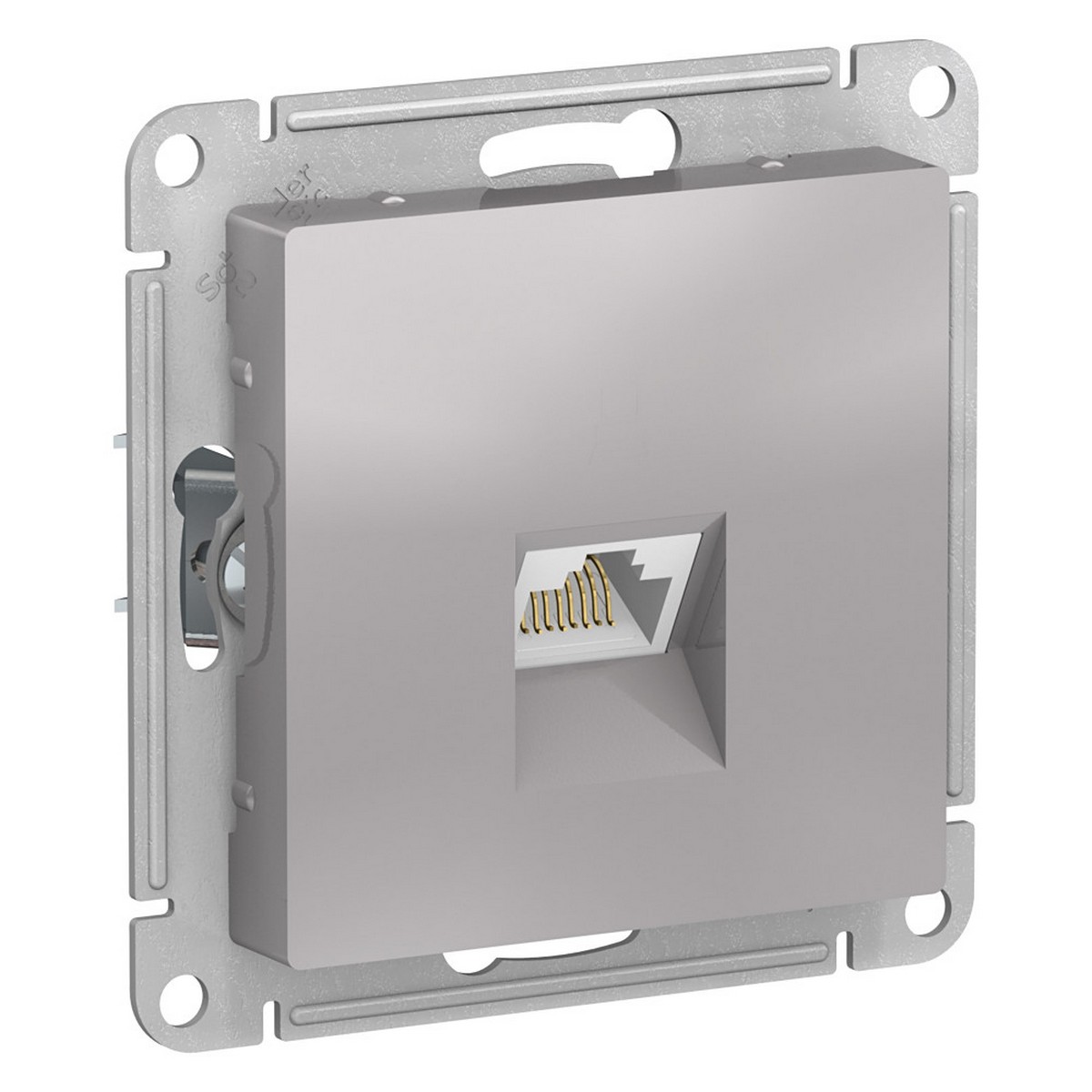 AtlasDesign Алюминий Розетка компьютерная Systeme Electric AtlasDesign Алюминий RJ45 кат. 6A механизм ATN000386