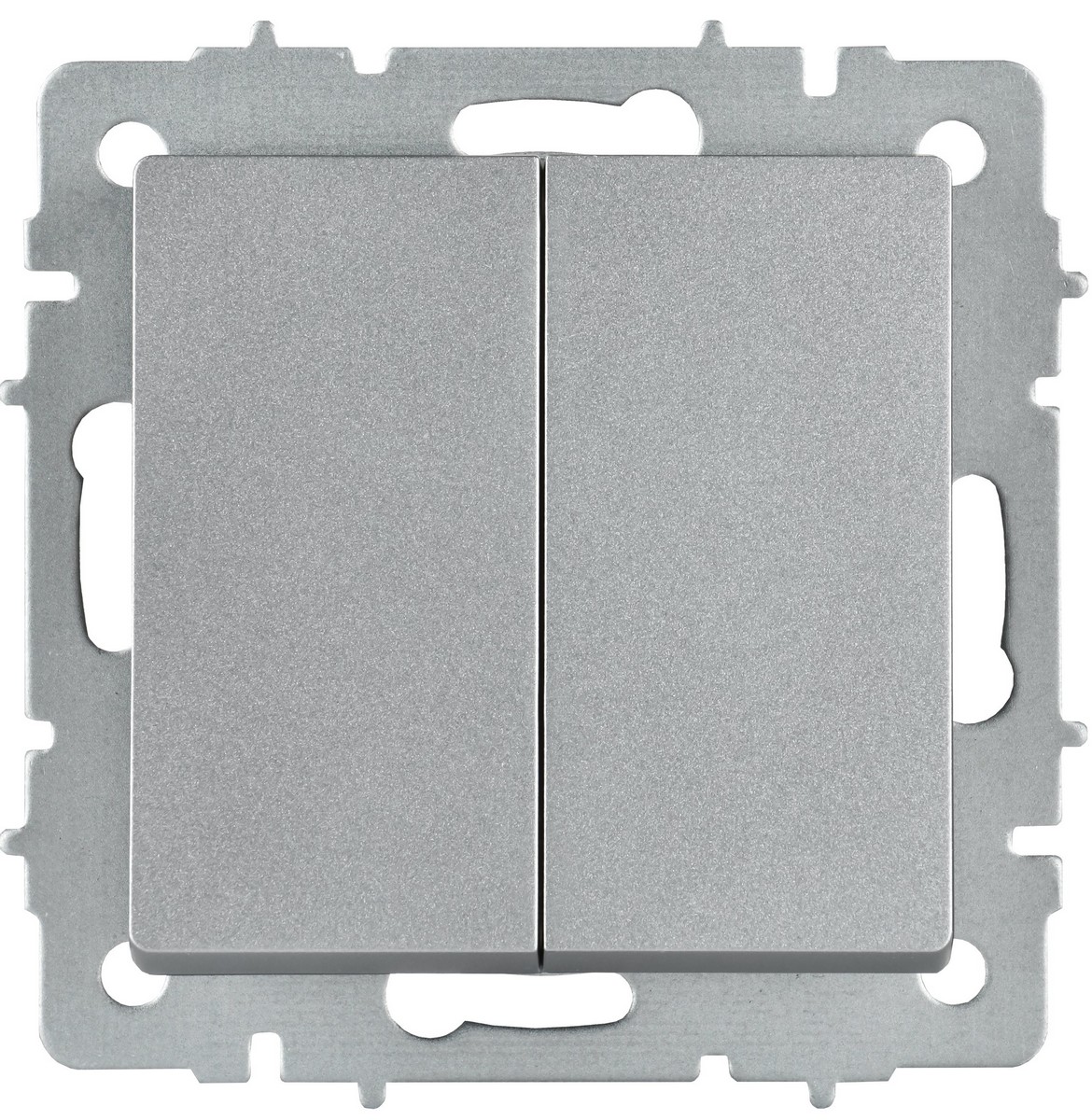 IEK Brite Алюминий Выключатель IEK BRITE Алюминий 2-кл. перекрестный 10А ВС10-2-3-БрА