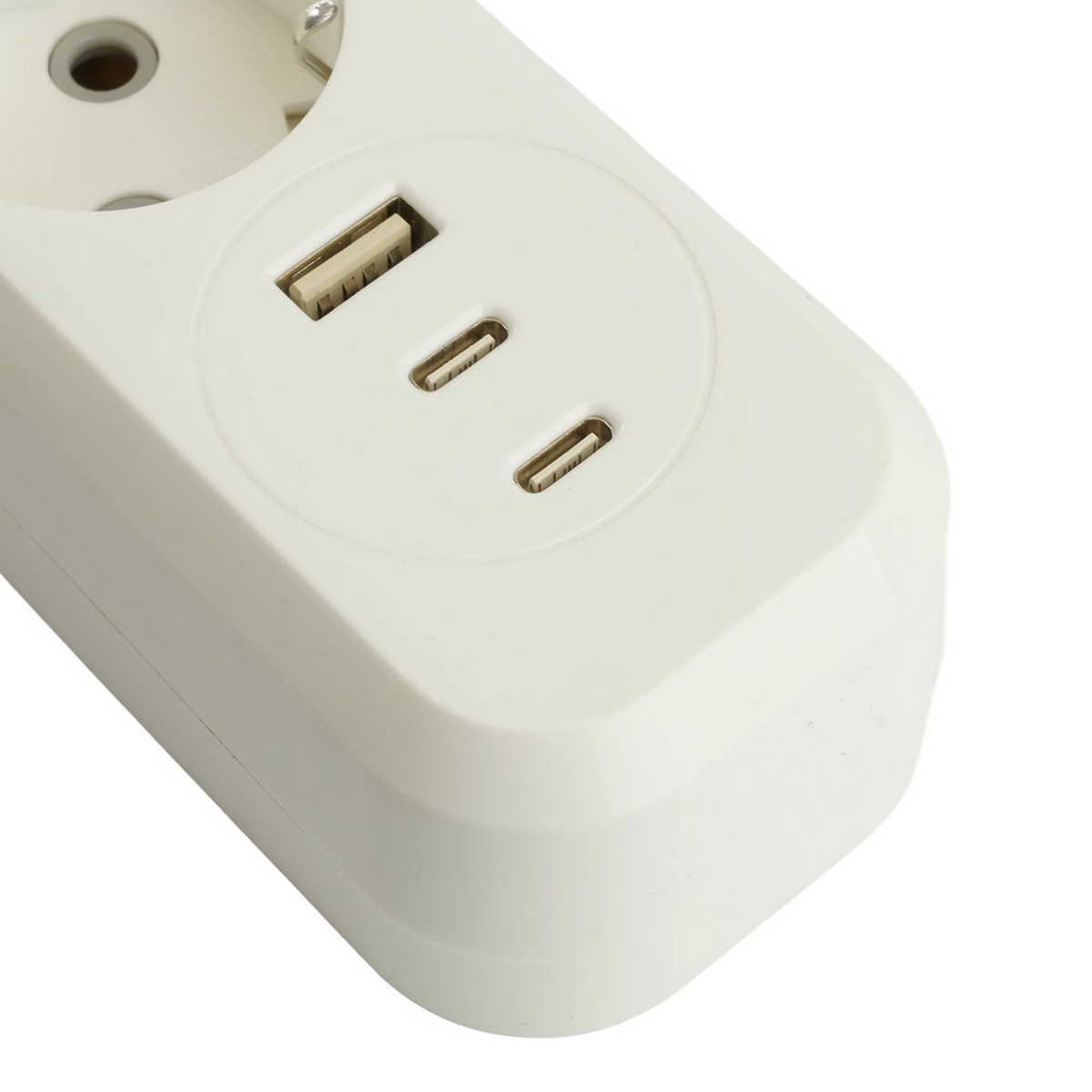 Колодки и удлинители, тройники Удлинитель 4-местный с/з с выключ. STEKKER HM071-41-02 2м 1USB+2C 2.4A Home белый 50139 