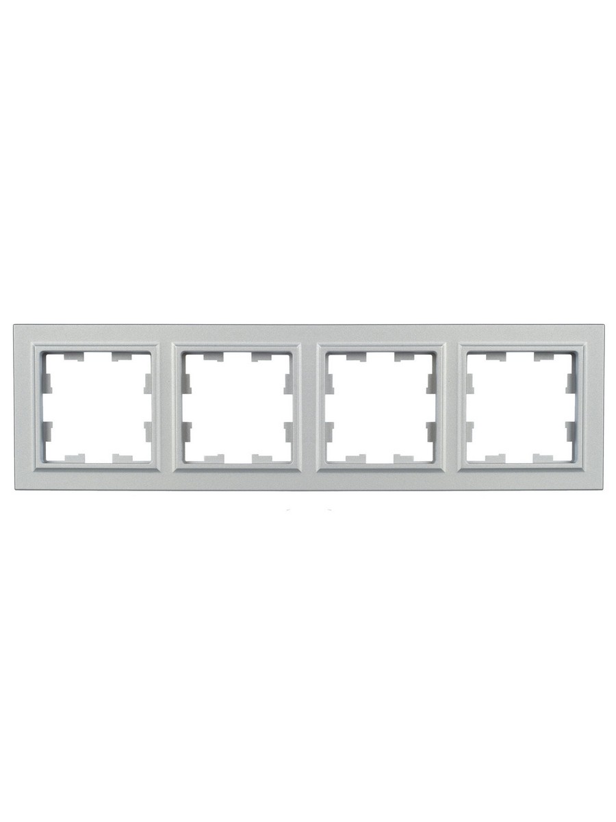 IEK Brite Рамки Рамка IEK BRITE 4-местная РУ-4-БрА алюминий BR-M42-K47