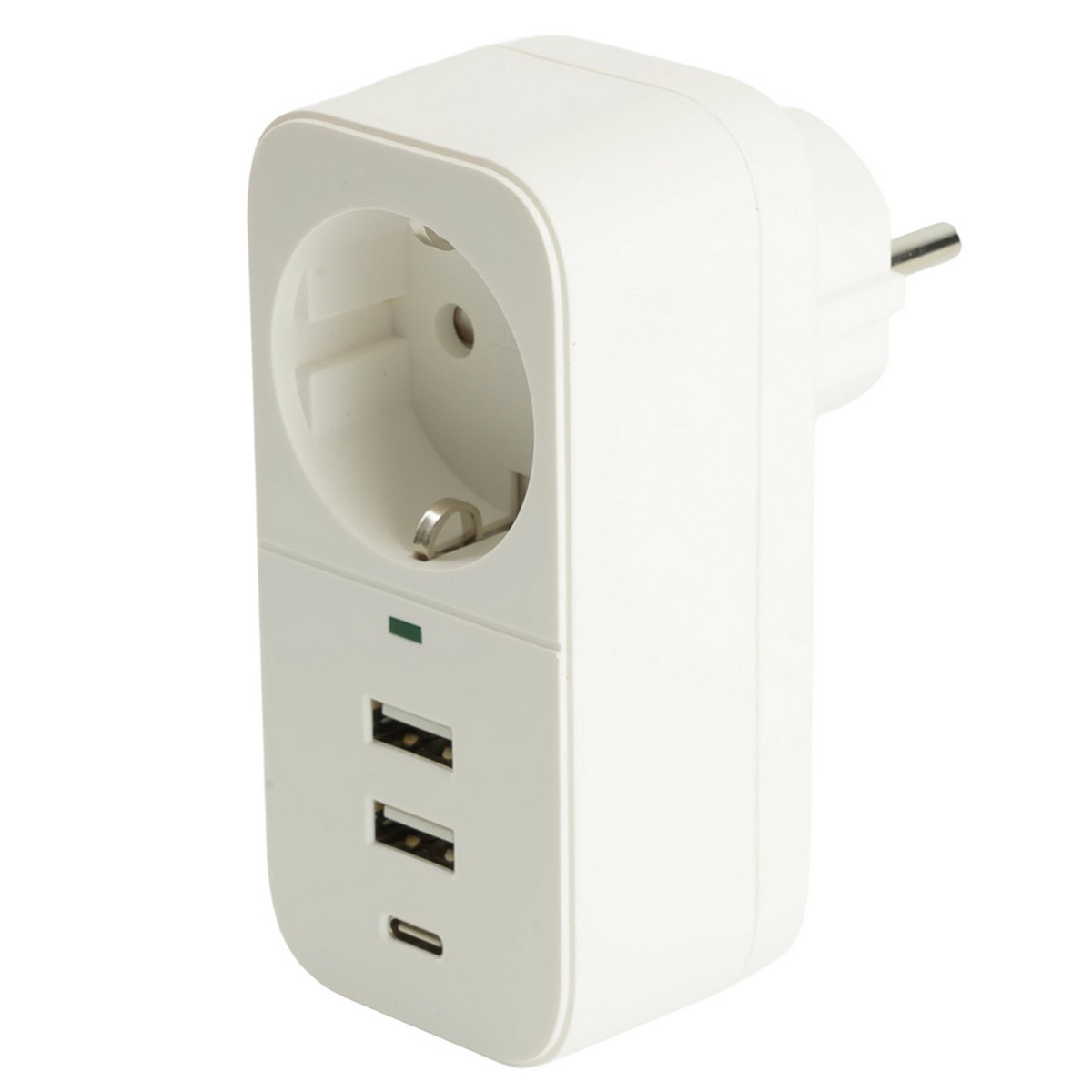 Колодки и удлинители, тройники Сетевой фильтр 1-местный с/з STEKKER HM81-11-1 2USB+1Type-C Nova белый 50142 