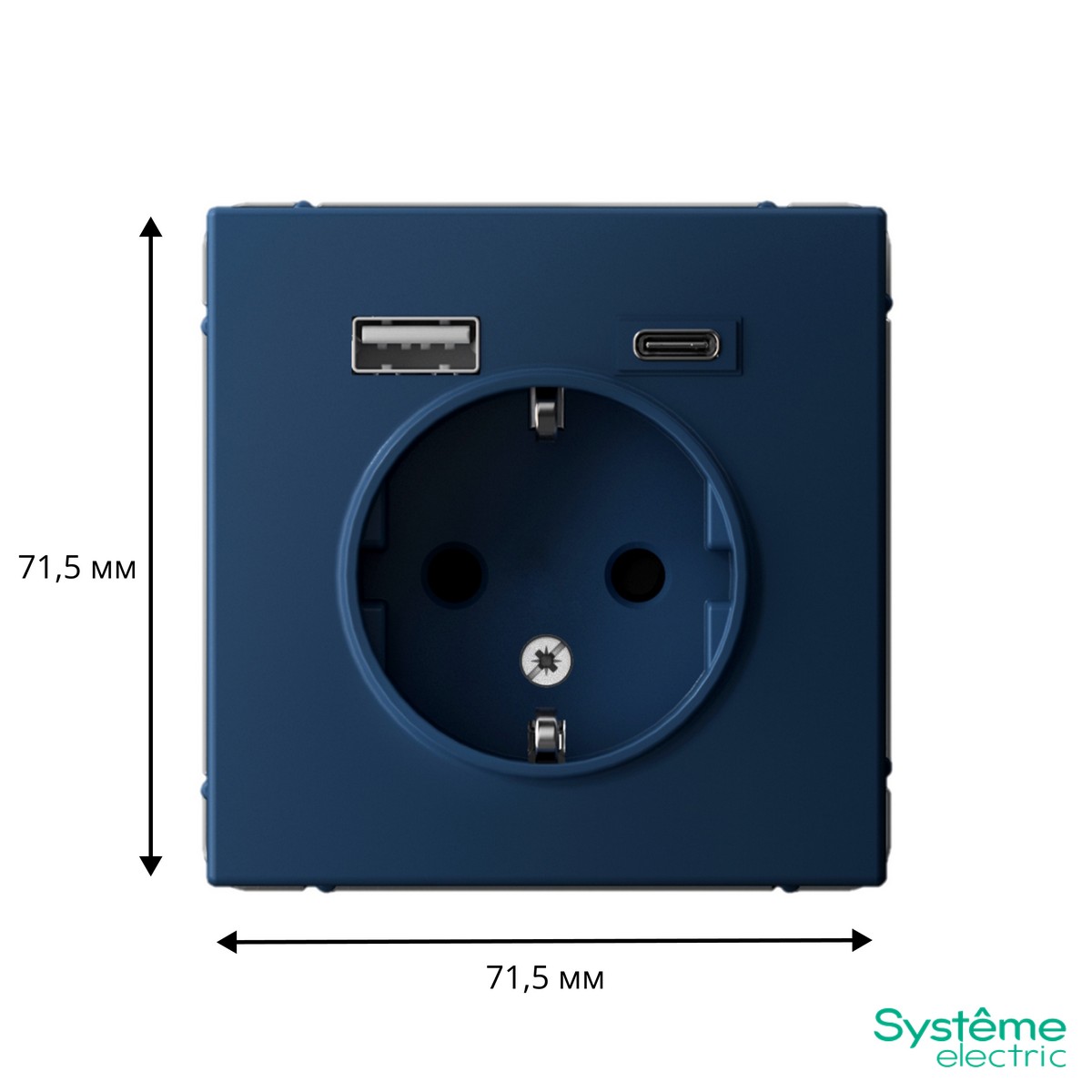 ArtGallery Аквамарин Розетка Systeme Electric ArtGallery Аквамарин 16А с 2 USB A+C 5В4А/30А 5В/15А GAL001132