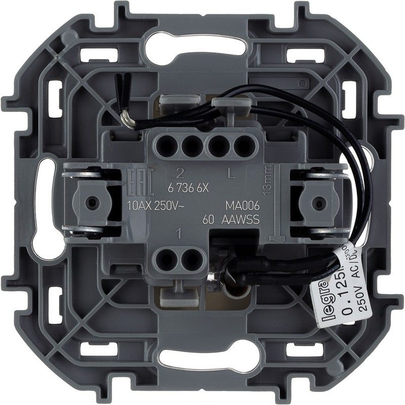 Legrand Inspiria Слоновая кость Переключатель Legrand INSPIRIA Слоновая кость одноклавишный с подсветкой/индикацией 10 AX  673661