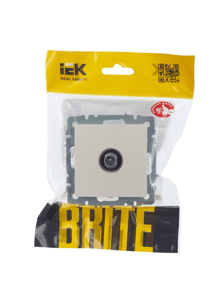 IEK Brite Жемчуг Розетка IEK BRITE TV проходная РТВ10-0-БрЖ жемчуг BR-A10-P-K36