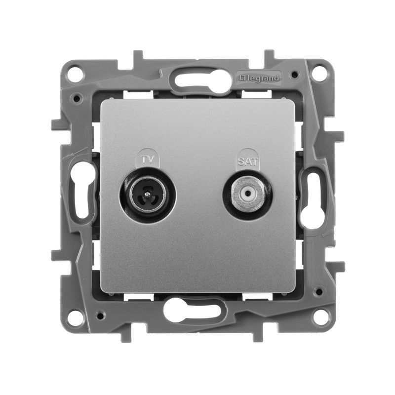 Legrand Etika Алюминий Розетка TV/SAT Legrand Etika алюминий 2-х кабельная 672457