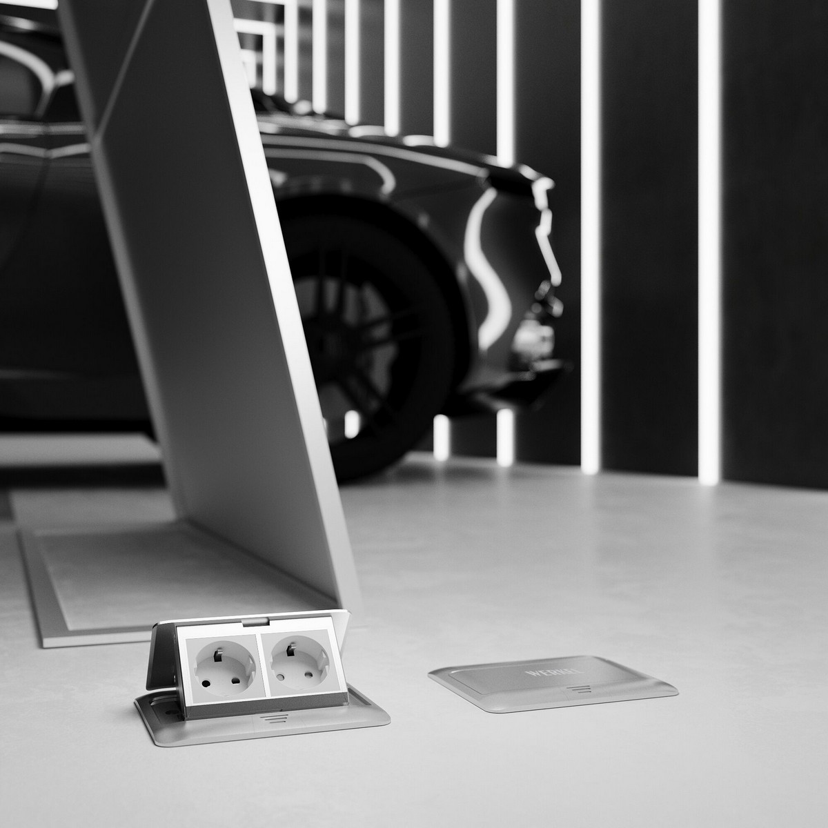 Werkel Серебряный механизмы Выдвижной блок Werkel Slot на 4 модуля (серебряный) W8074065