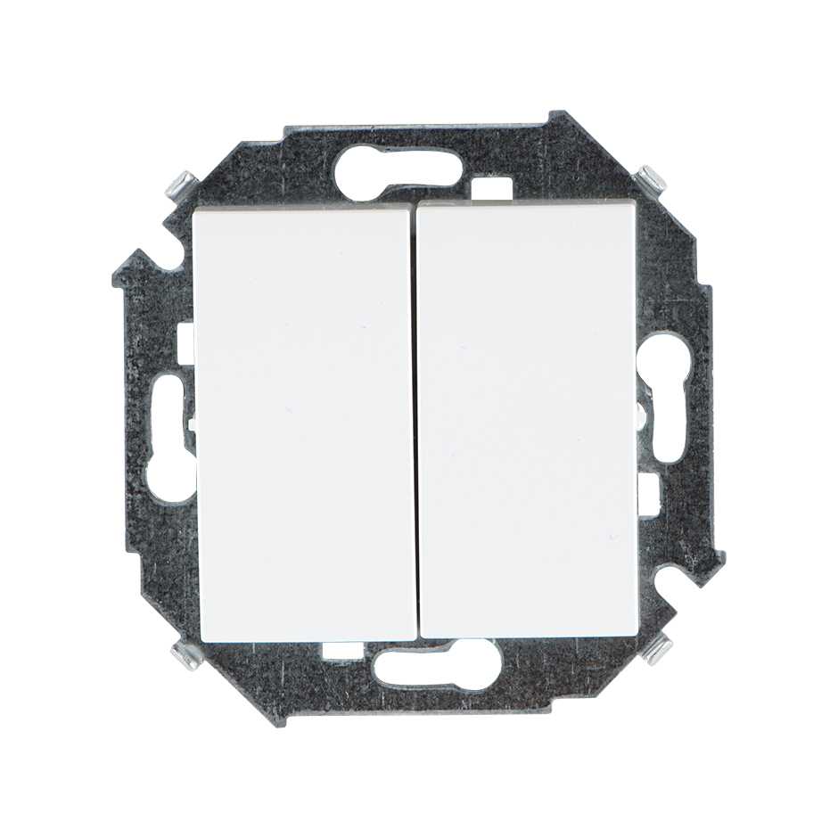 Розетки и выключатели Simon 15 Белый Переключатель 2-клавишный Simon 15 Белый 16А 1591397-030