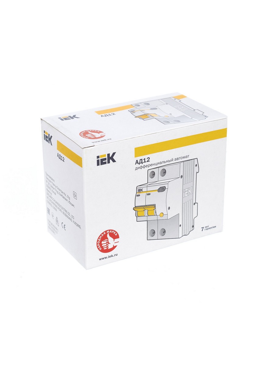 IEK Дифференциальный автоматический выключатель IEK KARAT АД12 2Р 40А 30мА MAD10-2-040-C-030 