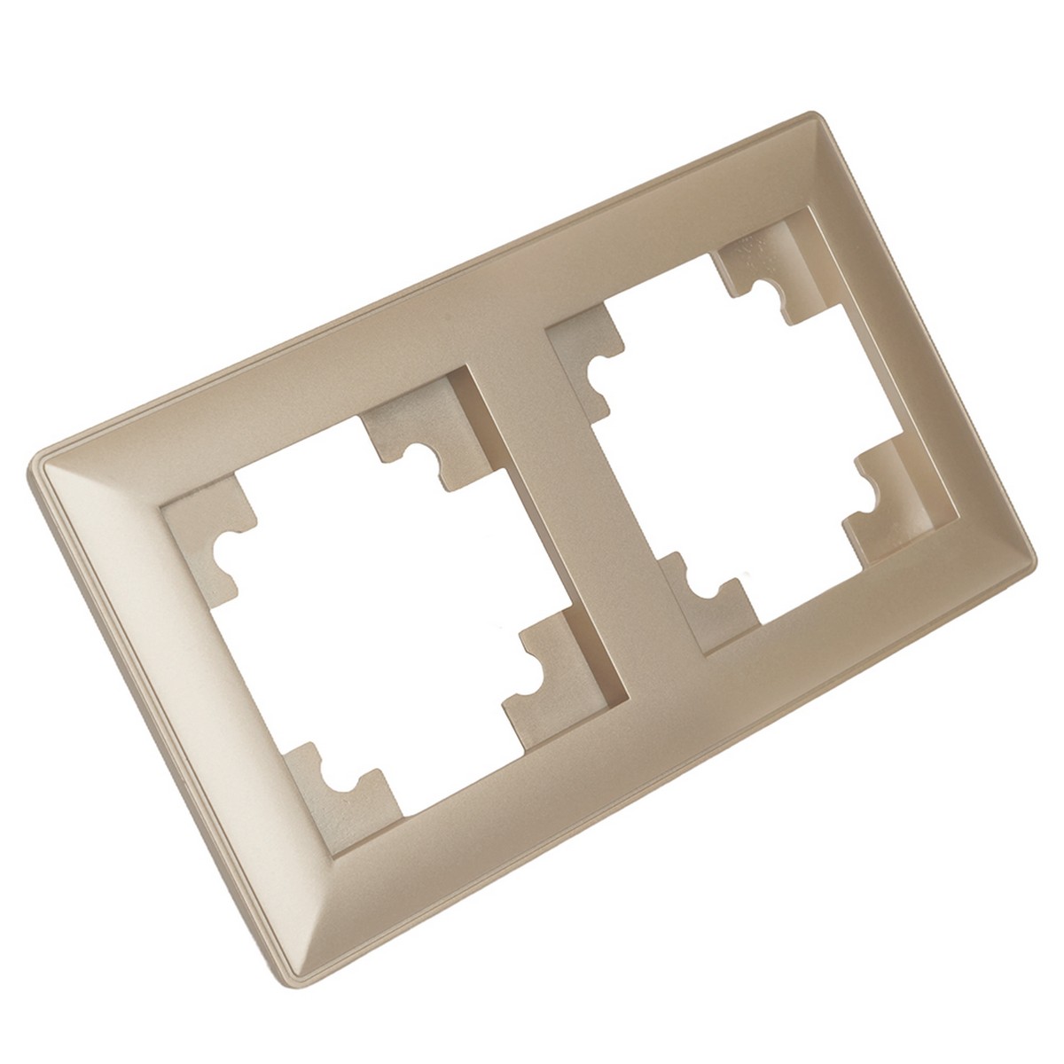 Катрин - Розетки и выключатели Stekker Рамка STEKKER 2-местная Катрин стекло шампань PFR00-7002-02 39803