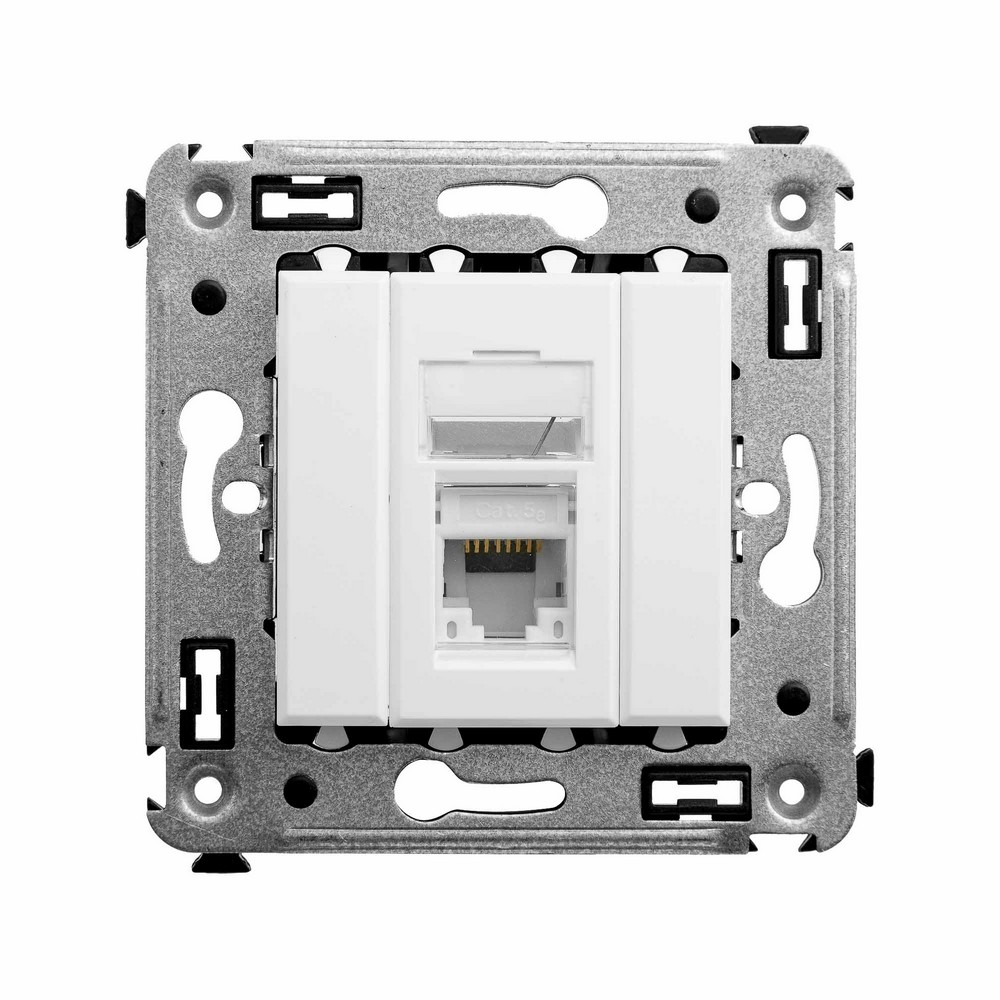 DKC Avanti механизмы Белое облако Компьютерная розетка DKC Avanti RJ-45 в стену кат.5e одинарная "Белое облако" 4400463