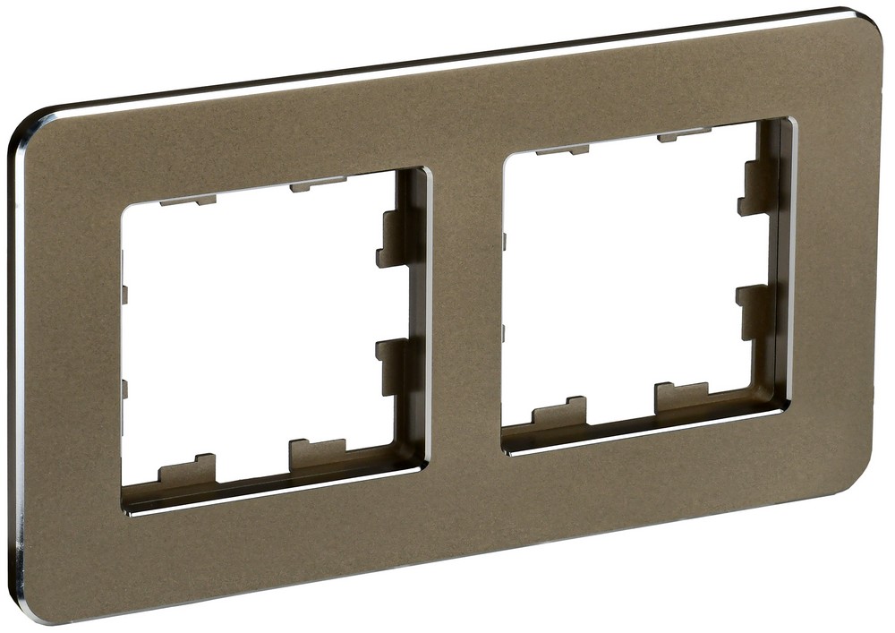 IEK Brite Рамки Рамка IEK BRITE DECOR Латунь металл. скругл.угол 2-м РУ-2-1-Бр RE BR-M22-M-01-K49