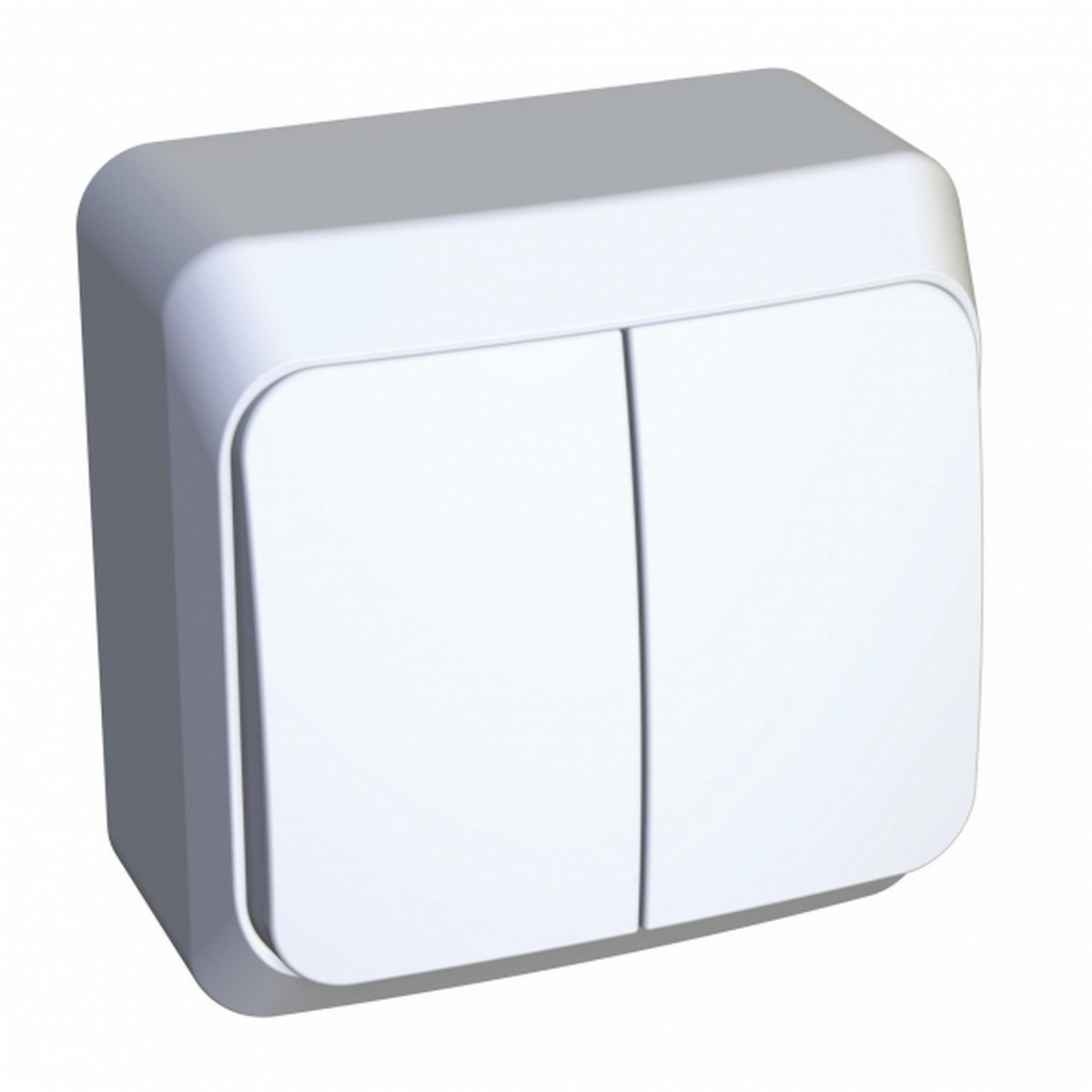 Этюд Белый Выключатель 2-клавишный Systeme Electric Этюд наружный Белый с подсветкой BA10-006B