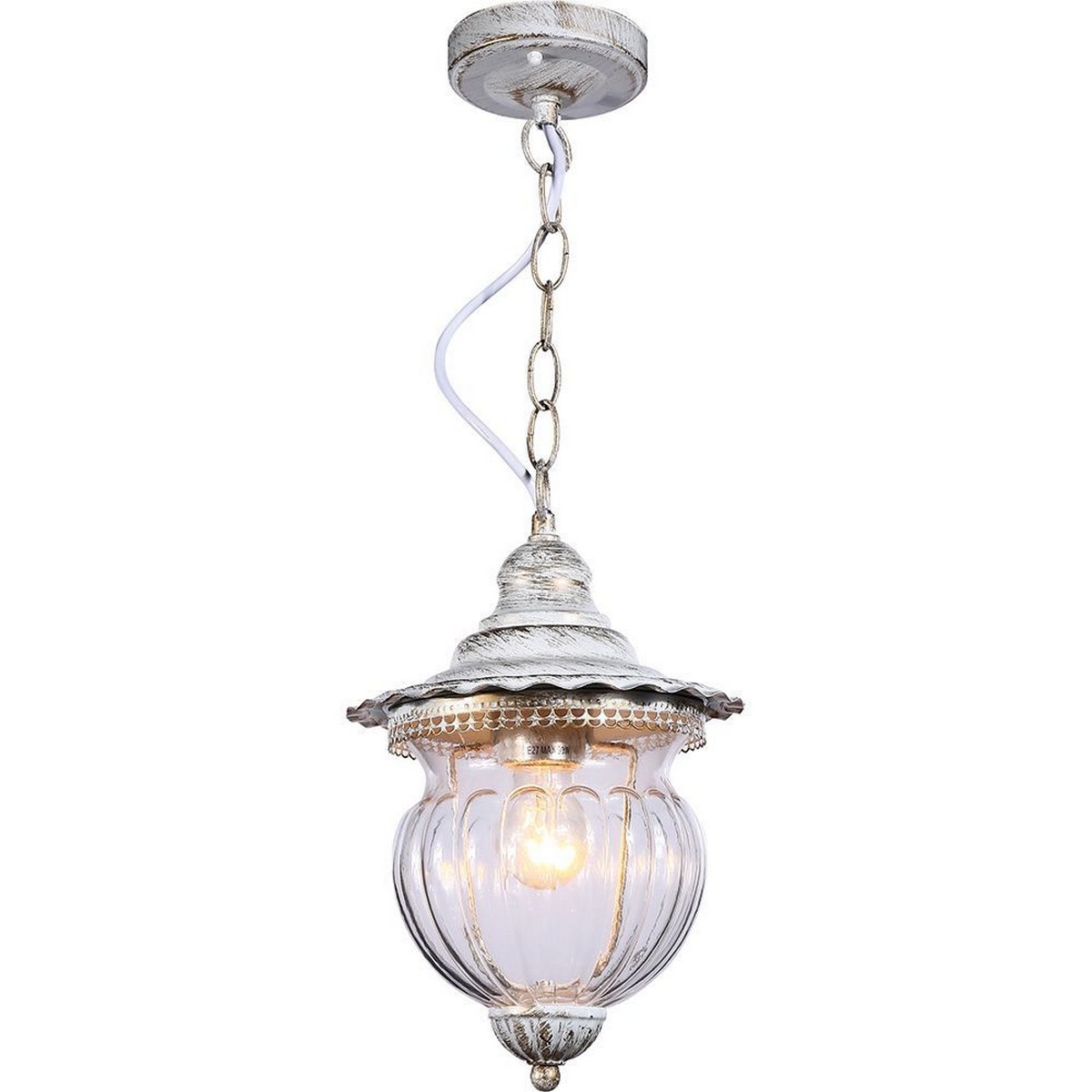 Уличные светильники на цепочке Светильник садово-парковый Feron PL595 на цепочке  60W 230V E27 белое золото 41169 