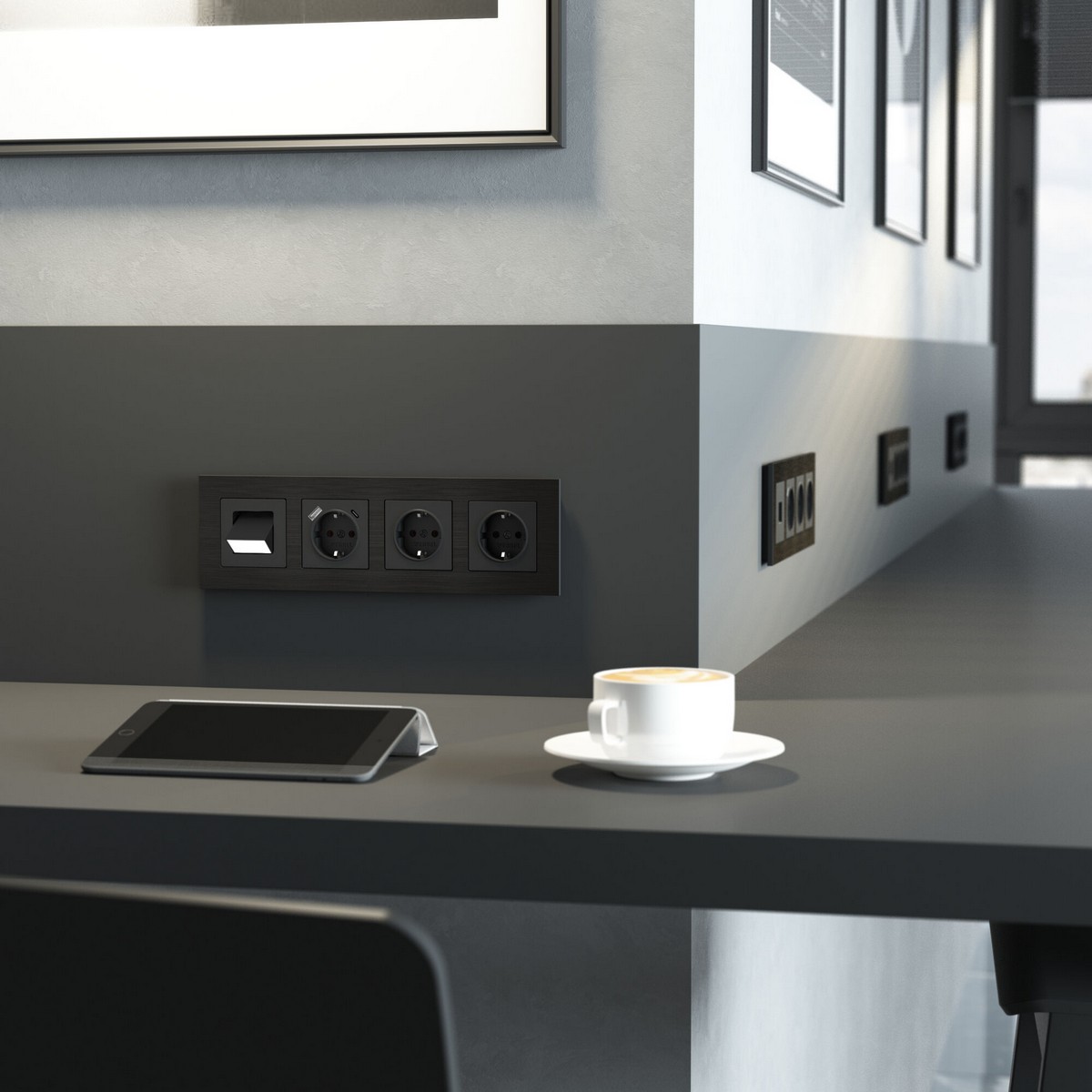 Рамки Werkel Alumax Рамка Werkel на 4 поста AluMax (черный алюминий) W0043508 a066332