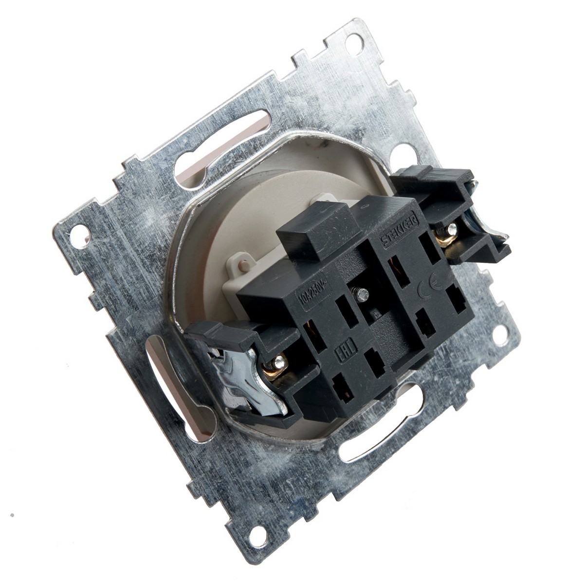 Катрин - Розетки и выключатели Stekker Розетка 1-местная б/з STEKKER GLS10-7109-02 250V 10А с защ. шторкой Катрин шампань 39595