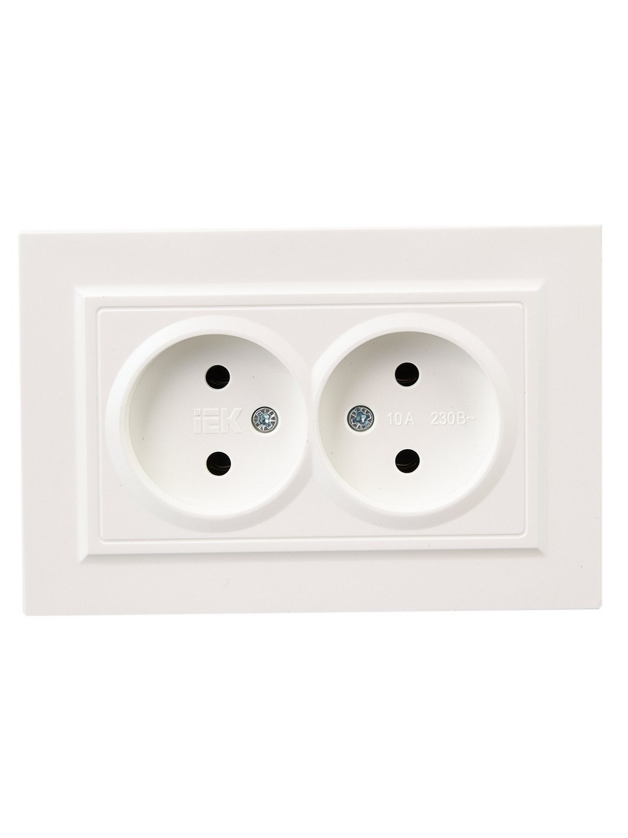 IEK Brite Жемчуг Розетка IEK BRITE Жемчуг 2-я без з/к/ш 10А в сборе РС12-2-БрЖ BR-R20-10-K36-F