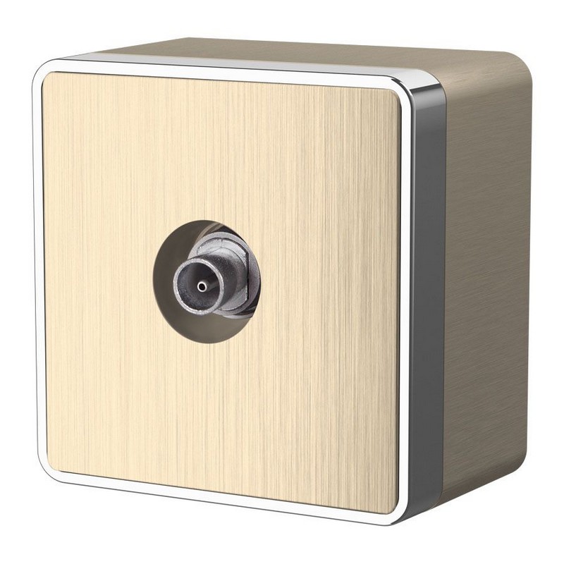 Werkel Gallant шампань рифленный ТВ-розетка Werkel оконечная Gallant (шампань рифленый) WL15-21-01