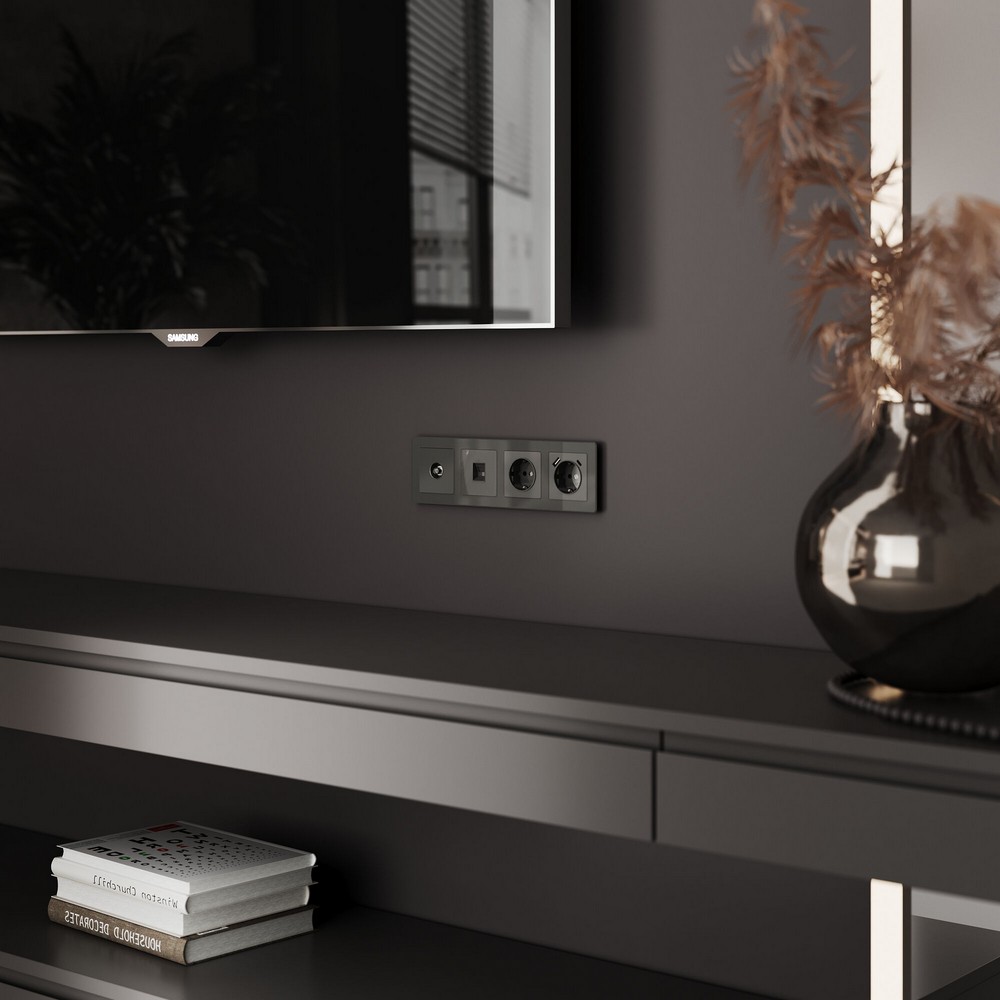 Werkel Графит акрил ТВ-Розетка Werkel оконечная (графит акрил) W11830440