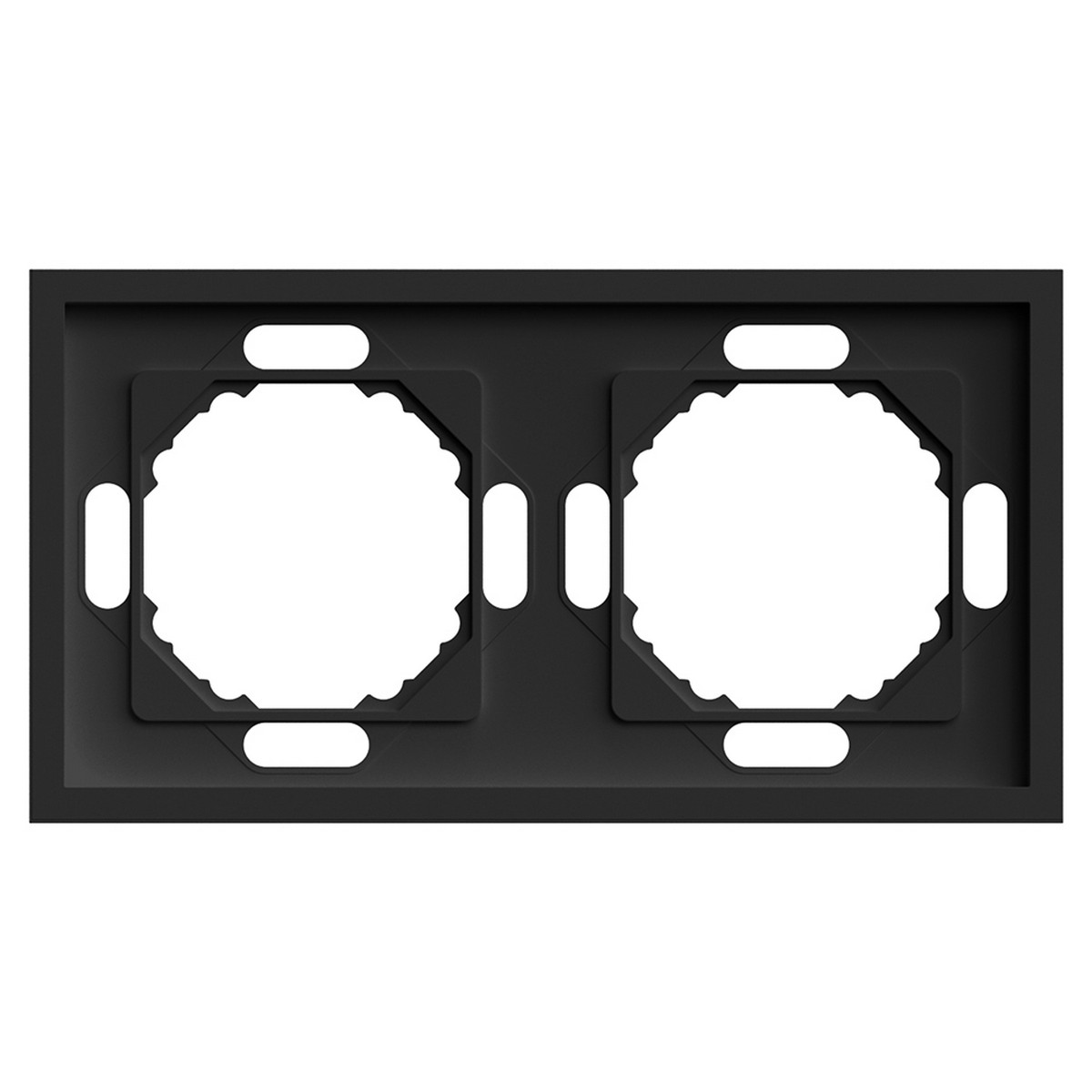 Эмили - Розетки и выключатели Stekker Рамка 2-ая STEKKER Эмили PFR00-5002-05 черный уголь soft touch 49859