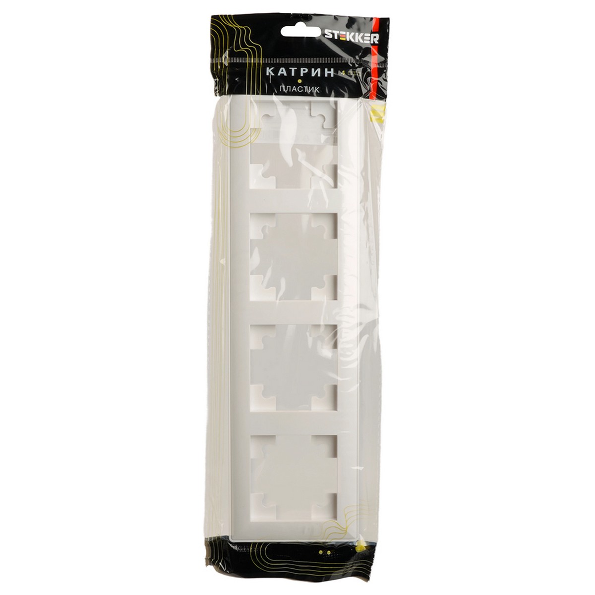 Катрин - Розетки и выключатели Stekker Рамка STEKKER 4-местная Катрин стекло белый PFR00-7004-01 39795