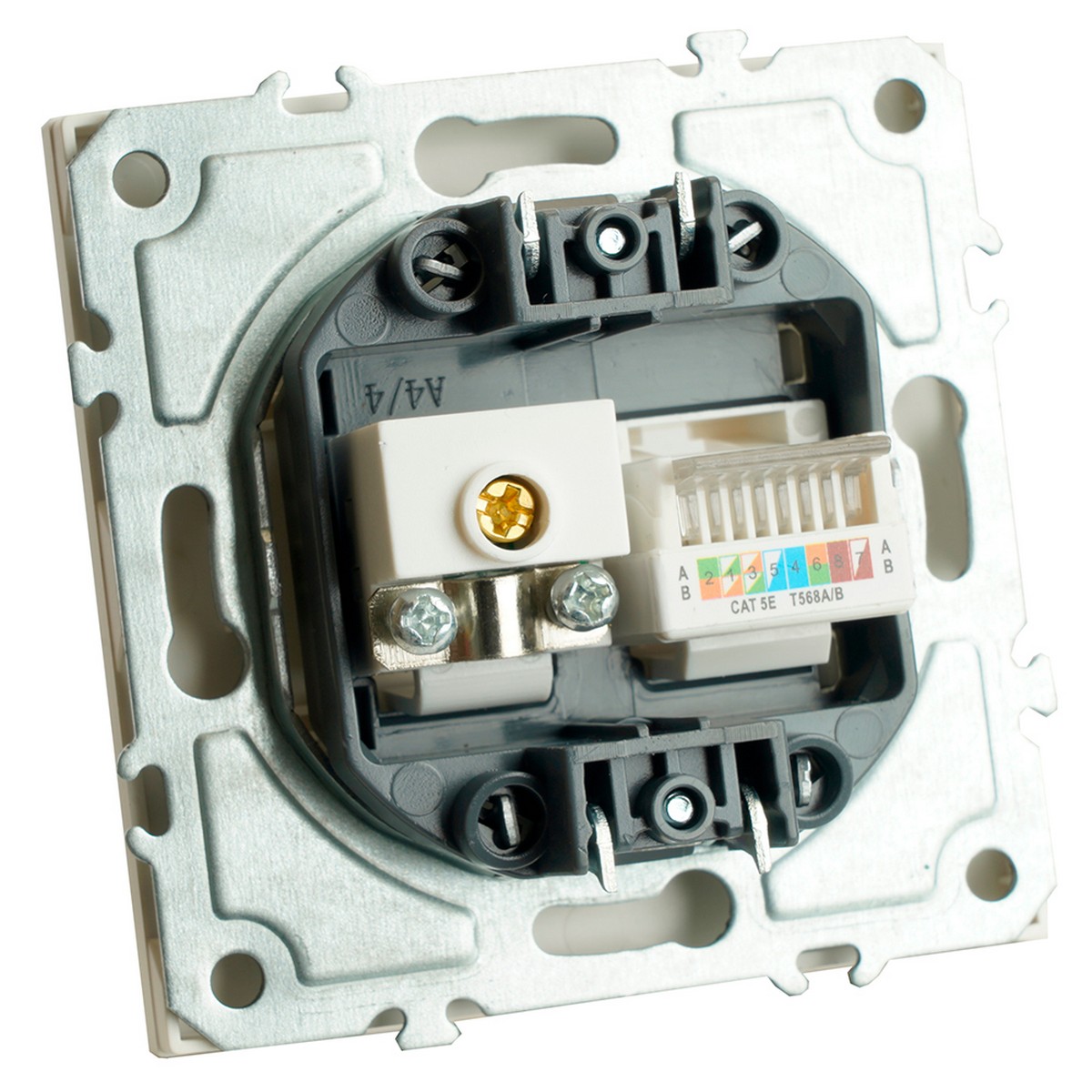 Эмили - Розетки и выключатели Stekker Розетка TV + компьютерная RJ-45 STEKKER Эмили RST00-5106-01 белый фарфор soft touch 49872